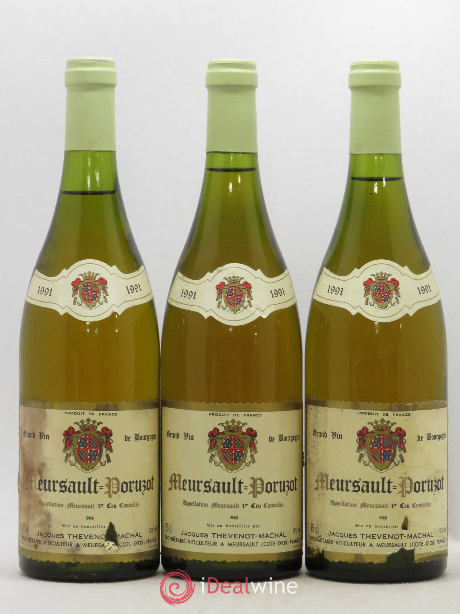 Meursault Poruzot Domaine Jacques Thevenot-Machal 1991 - Posten von 3 Flaschen - 0