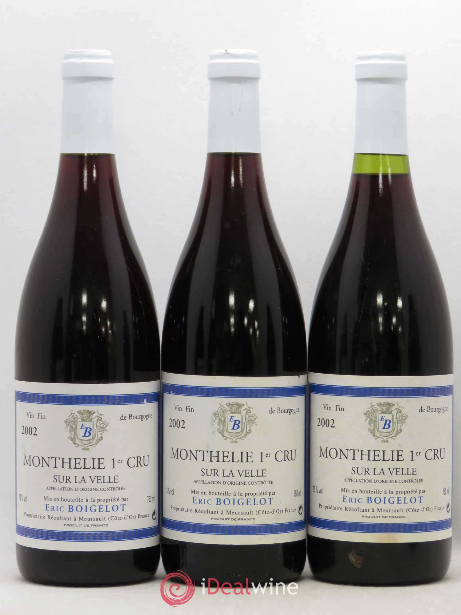 Monthélie 1er Cru Sur La Velle Domaine Eric Boigelot 2002 - Posten von 6 Flaschen - 2