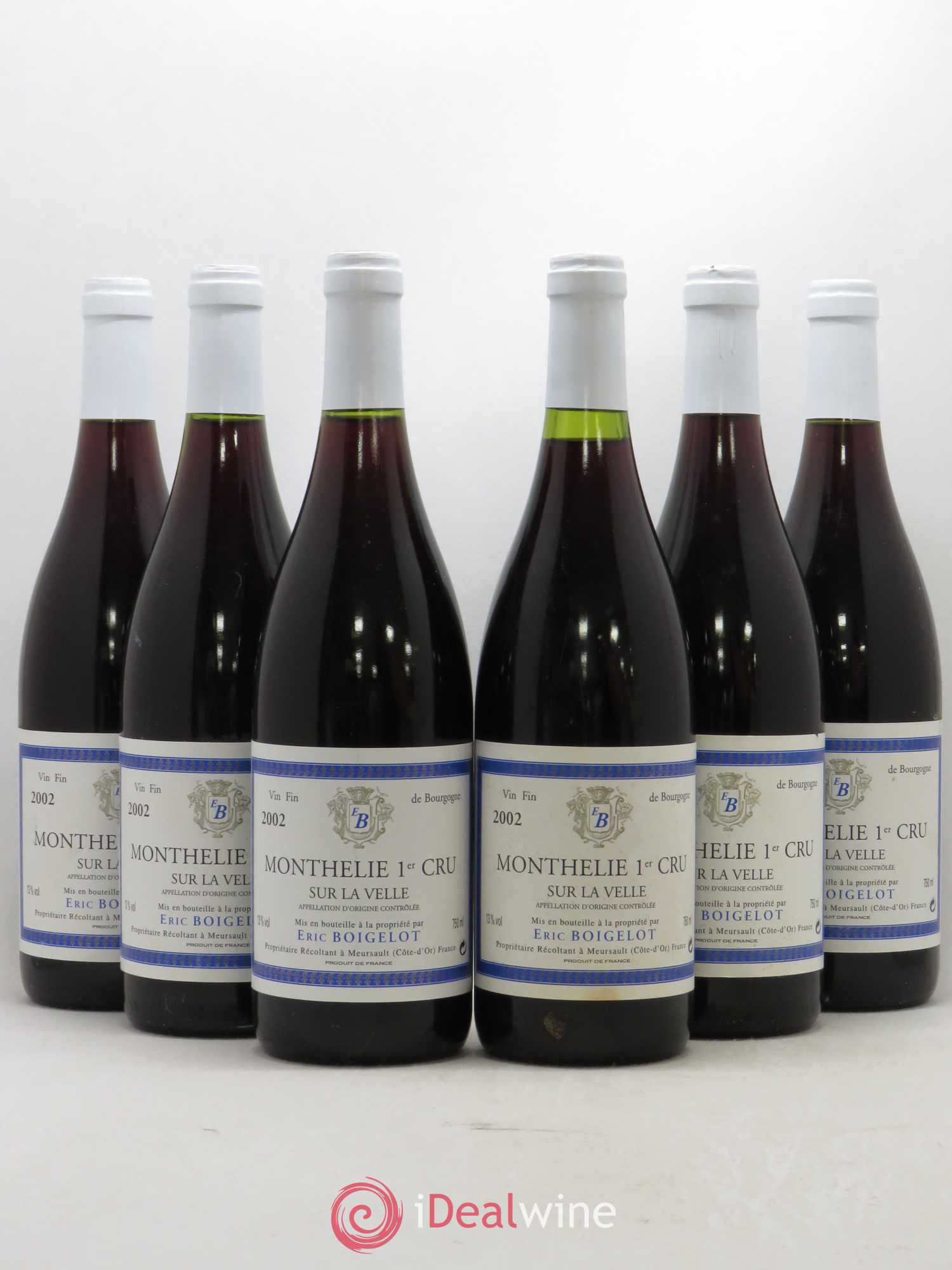 Monthélie 1er Cru Sur La Velle Domaine Eric Boigelot 2002 - Posten von 6 Flaschen - 0