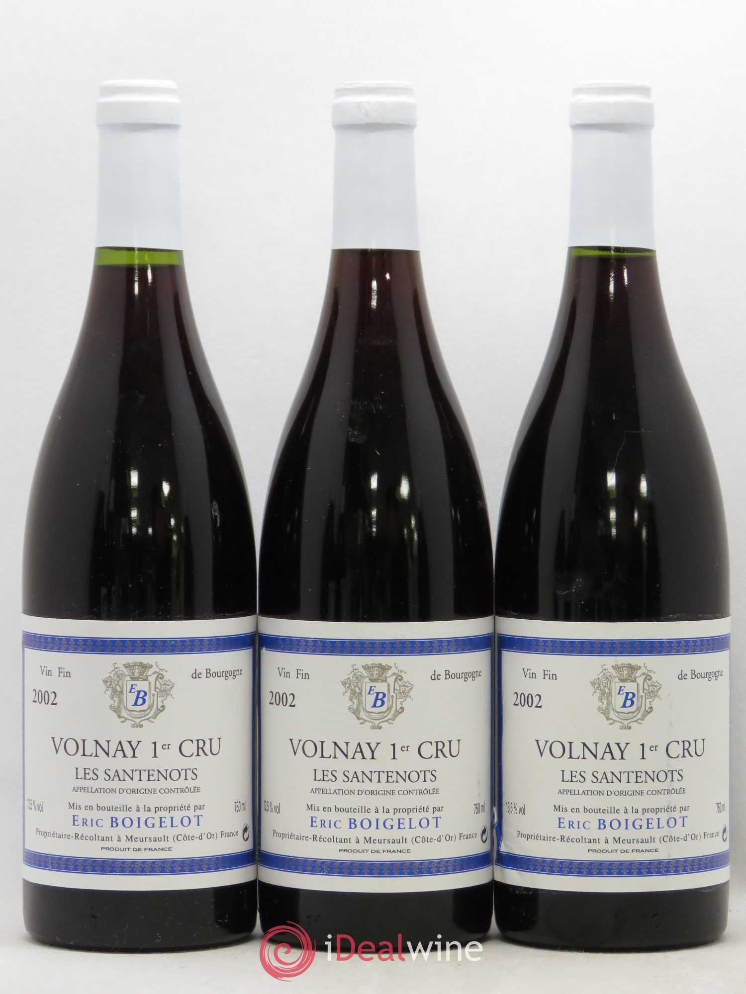 Volnay 1er Cru Les Santenots Domaine Eric Boigelot 2002 - Posten von 6 Flaschen - 2