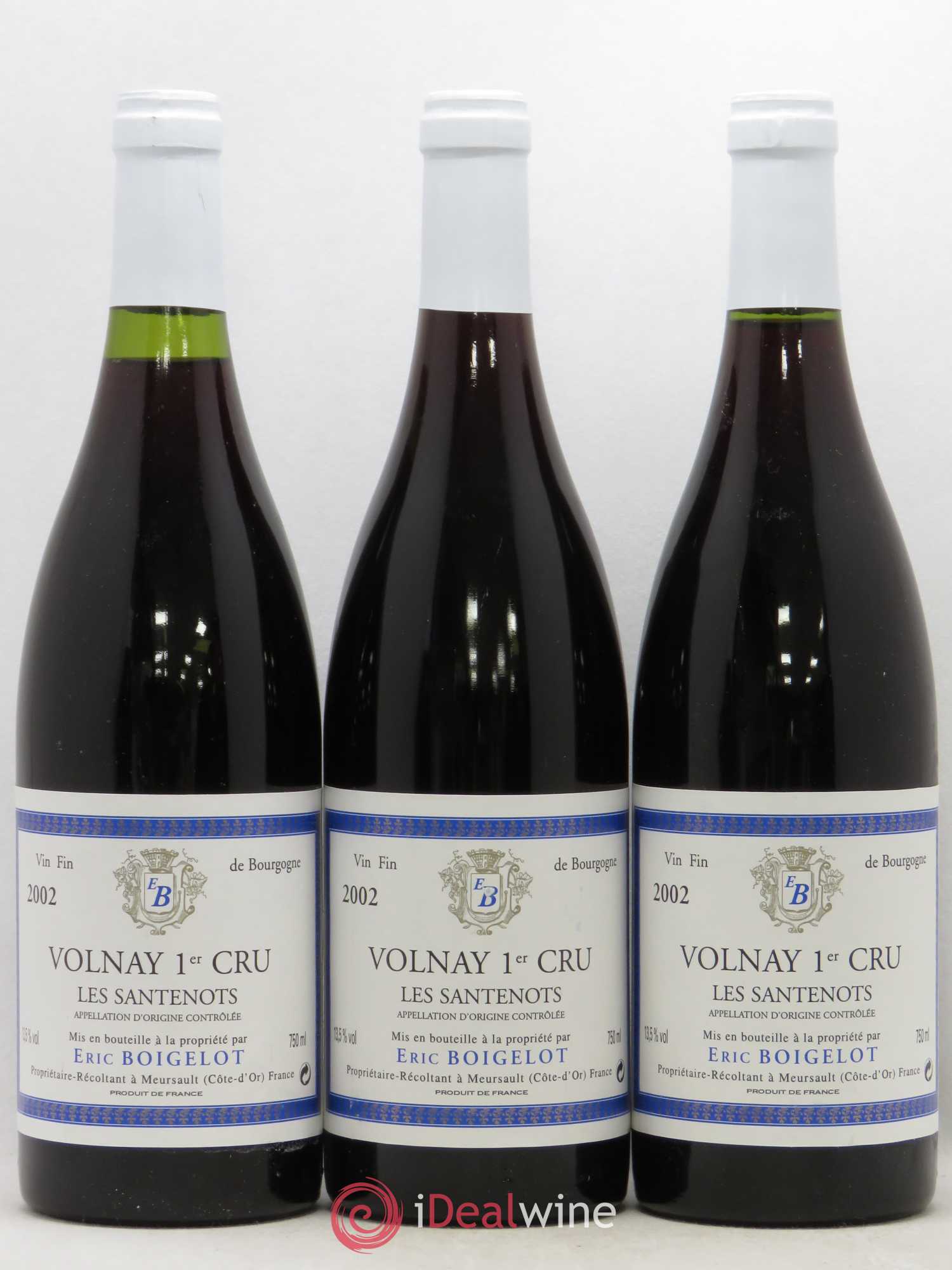 Volnay 1er Cru Les Santenots Domaine Eric Boigelot 2002 - Posten von 3 Flaschen - 0
