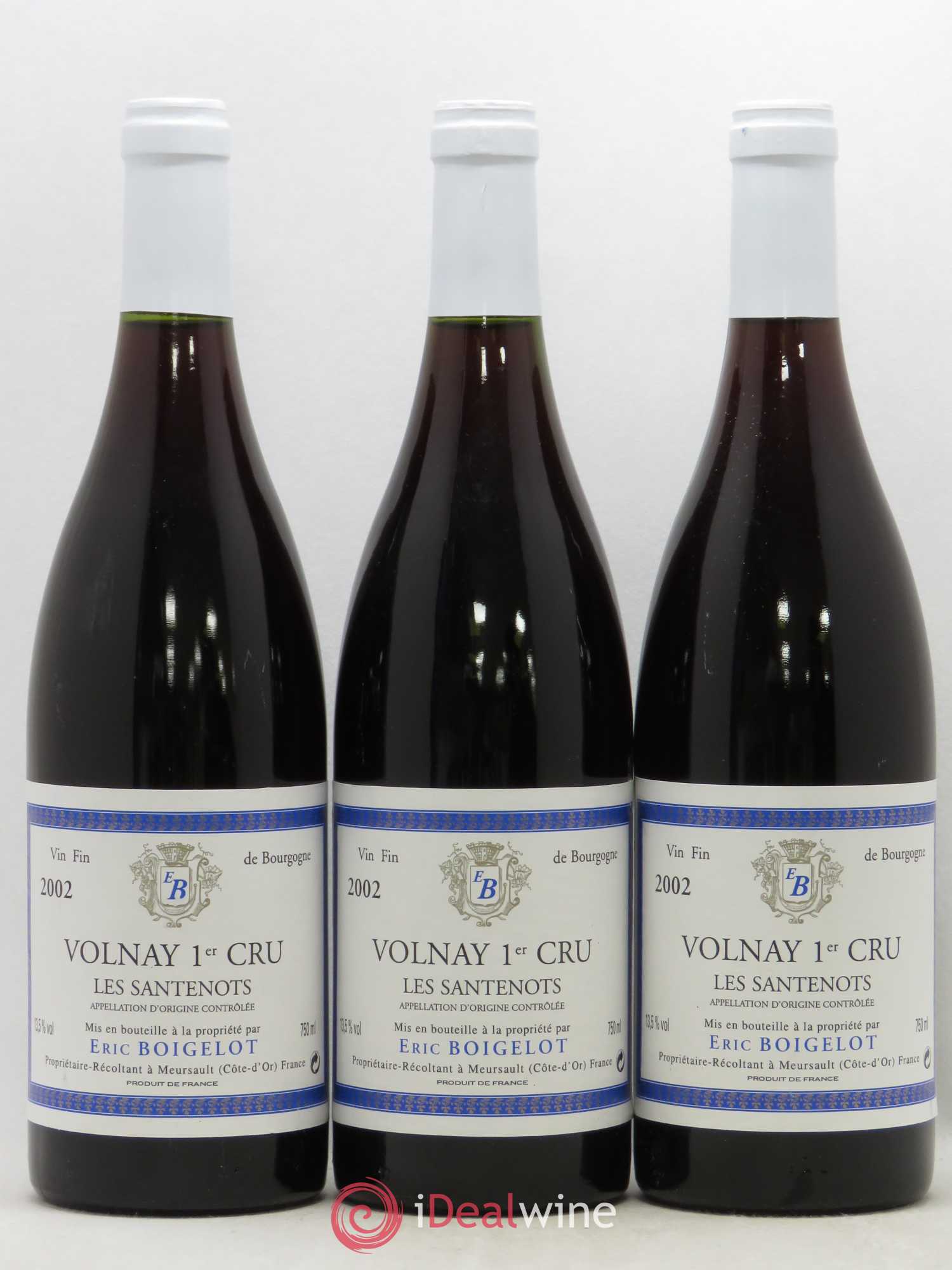 Volnay 1er Cru Les Santenots Domaine Eric Boigelot 2002 - Posten von 3 Flaschen - 0