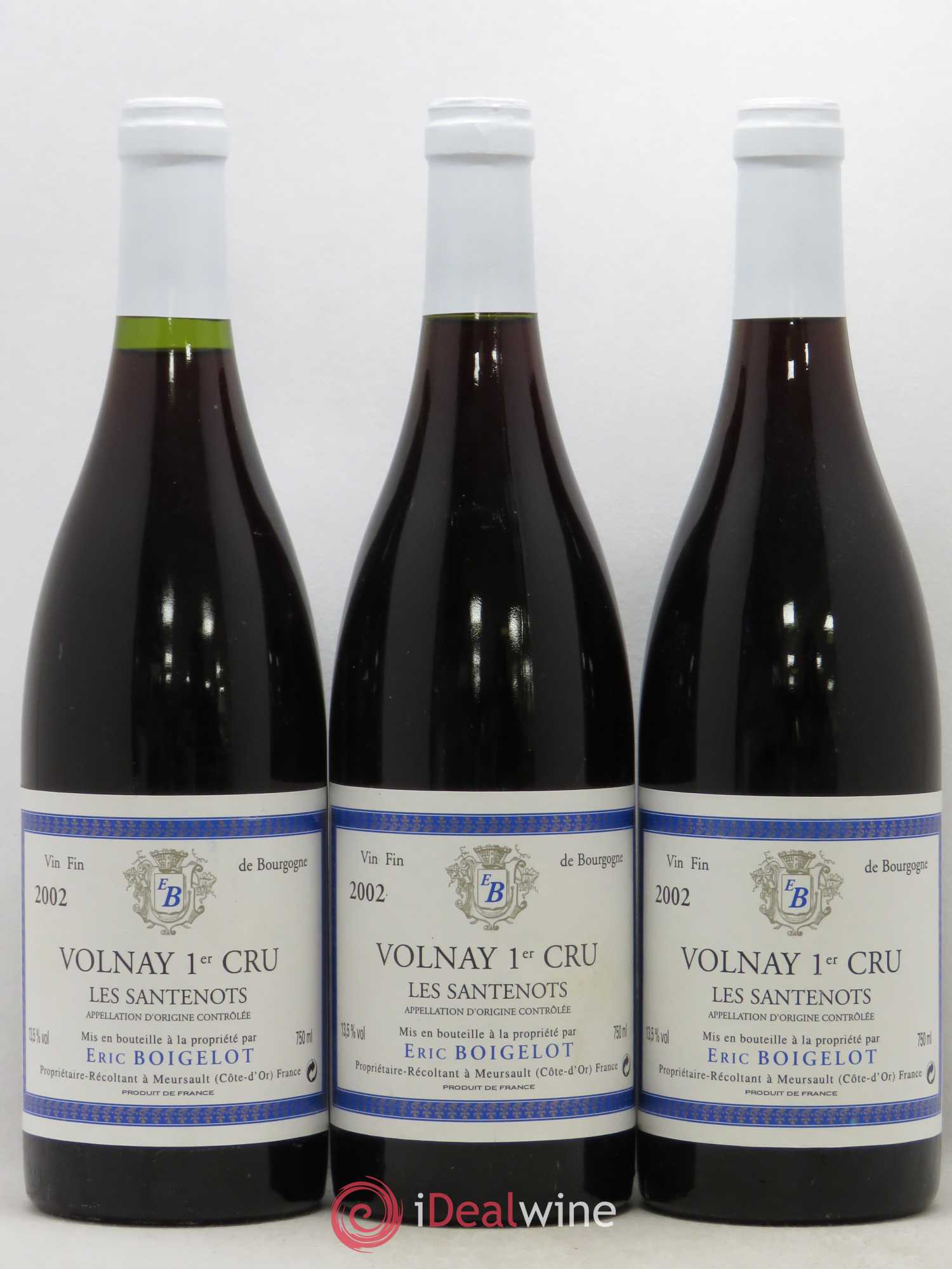 Volnay 1er Cru Les Santenots Domaine Eric Boigelot 2002 - Posten von 3 Flaschen - 0