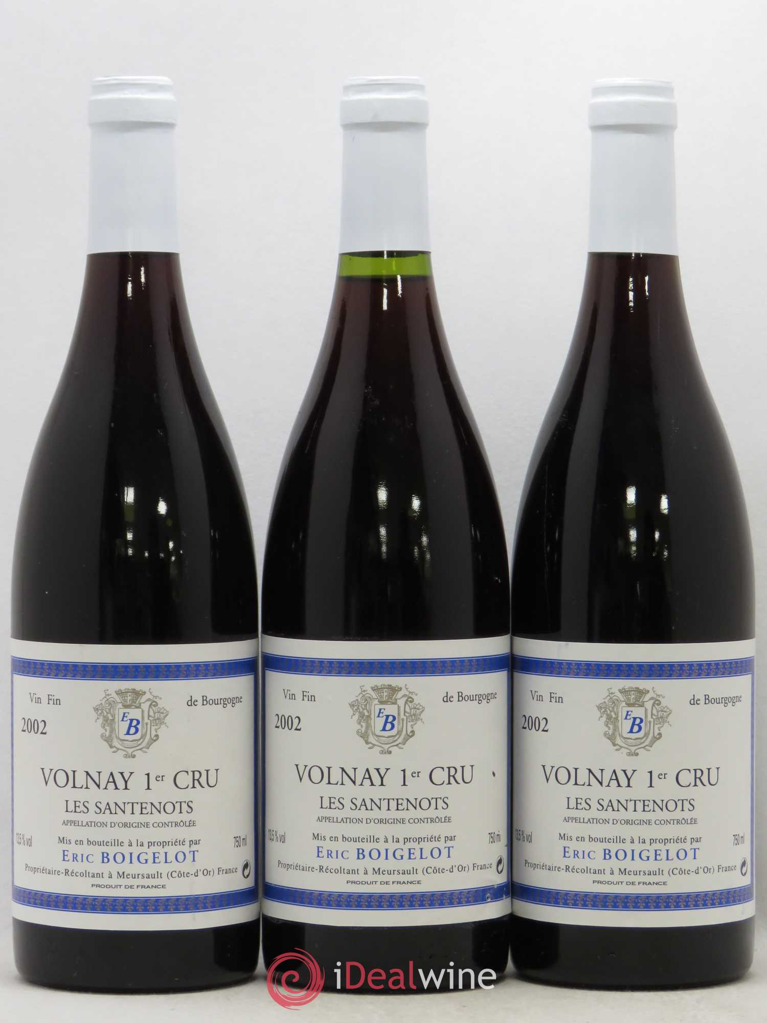 Volnay 1er Cru Les Santenots Domaine Eric Boigelot 2002 - Posten von 3 Flaschen - 0