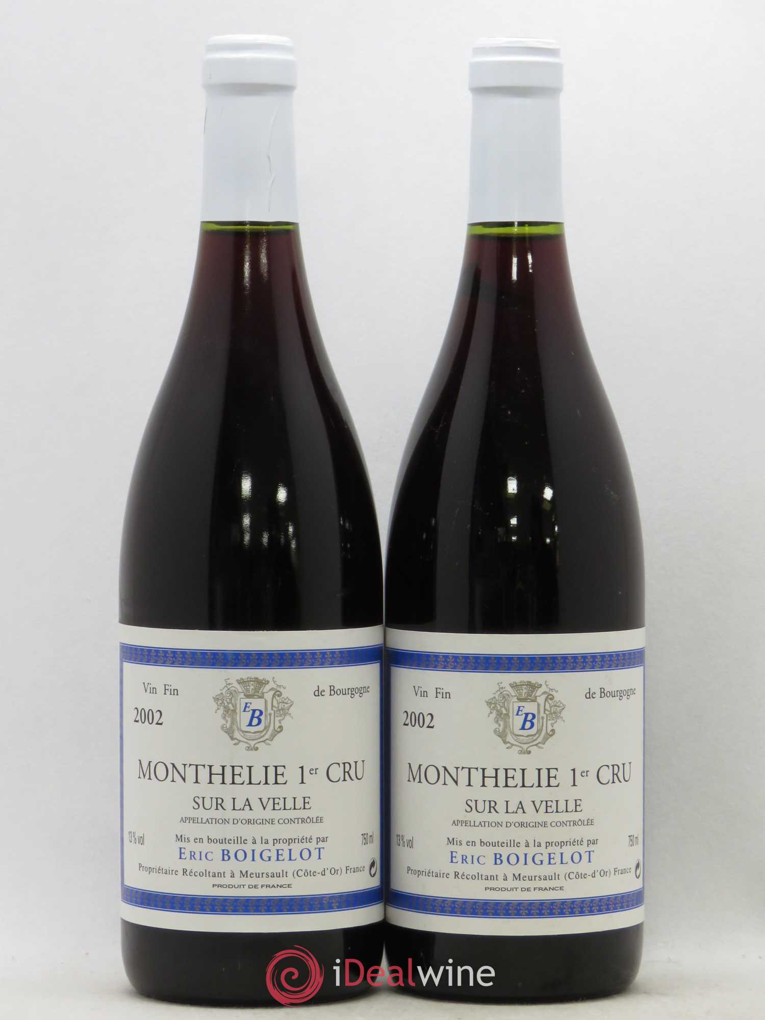 Monthélie 1er Cru Sur La Velle Domaine Eric Boigelot 2002 - Posten von 2 Flaschen - 0