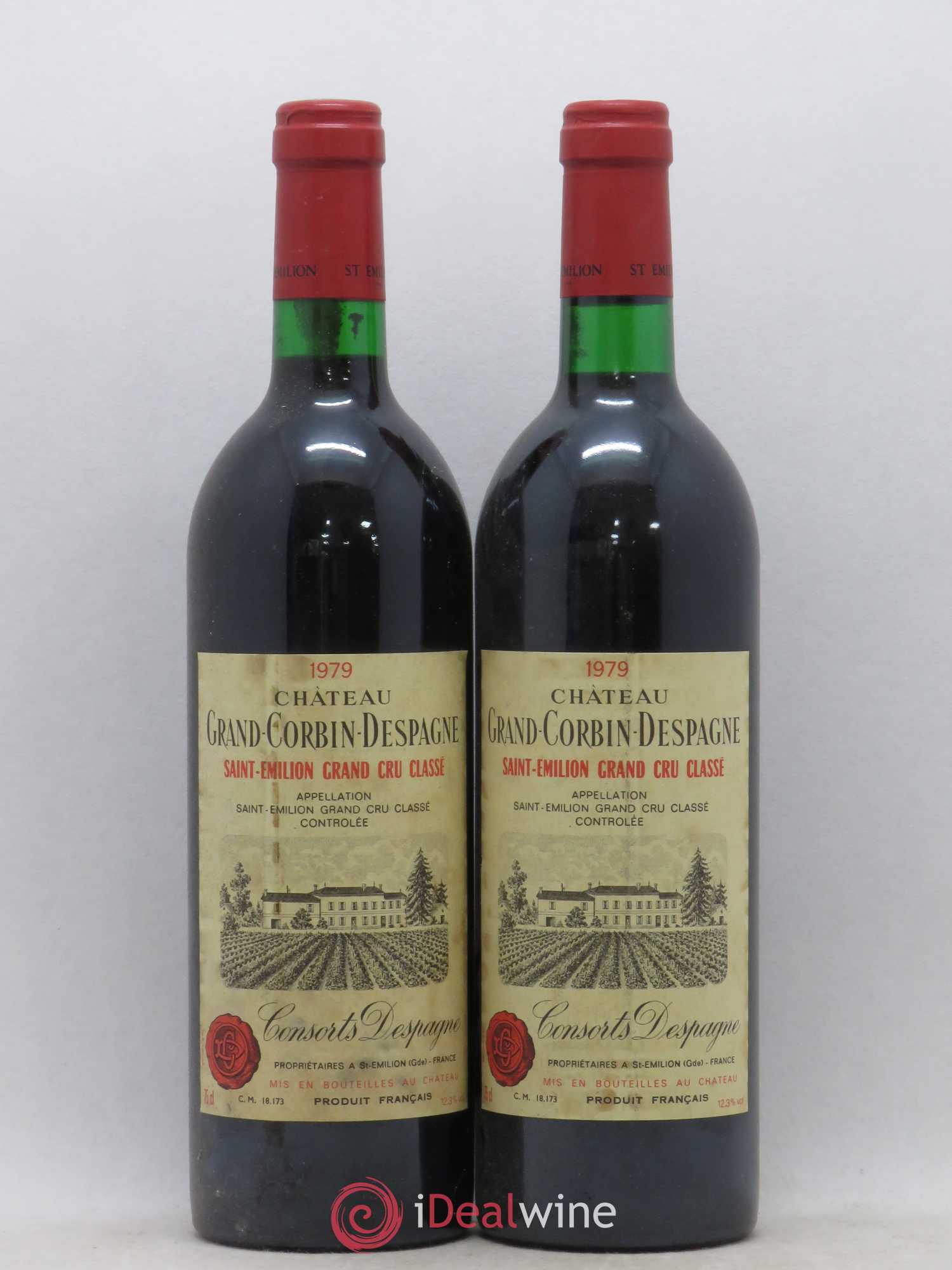 Château Grand Corbin Despagne Grand Cru Classé 1979 - Lot de 2 bouteilles - 0