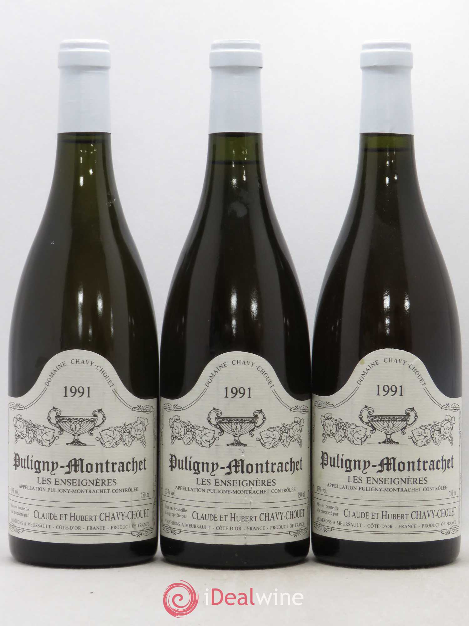 Puligny-Montrachet Les Enseignères Chavy-Chouet 1991 - Lot de 3 bouteilles - 0