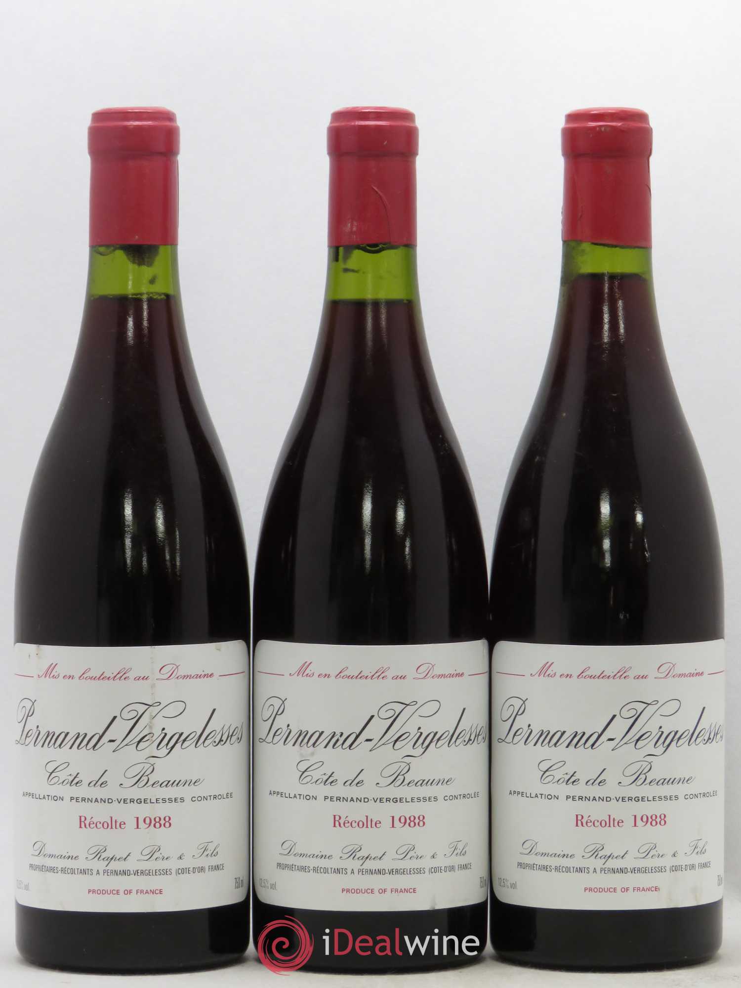 Pernand-Vergelesses 1988 - Lot de 3 bouteilles - 0