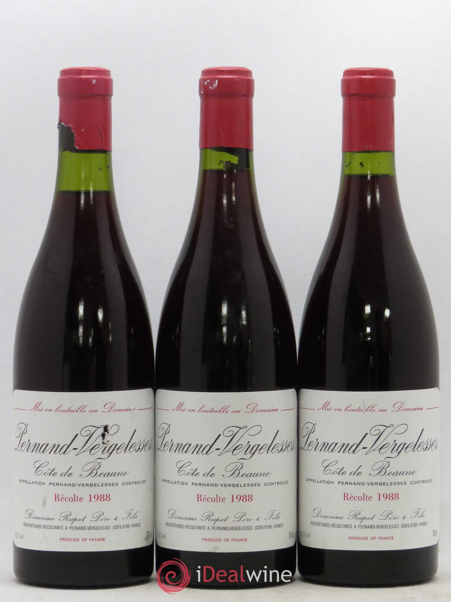 Pernand-Vergelesses 1988 - Lot de 3 bouteilles - 0