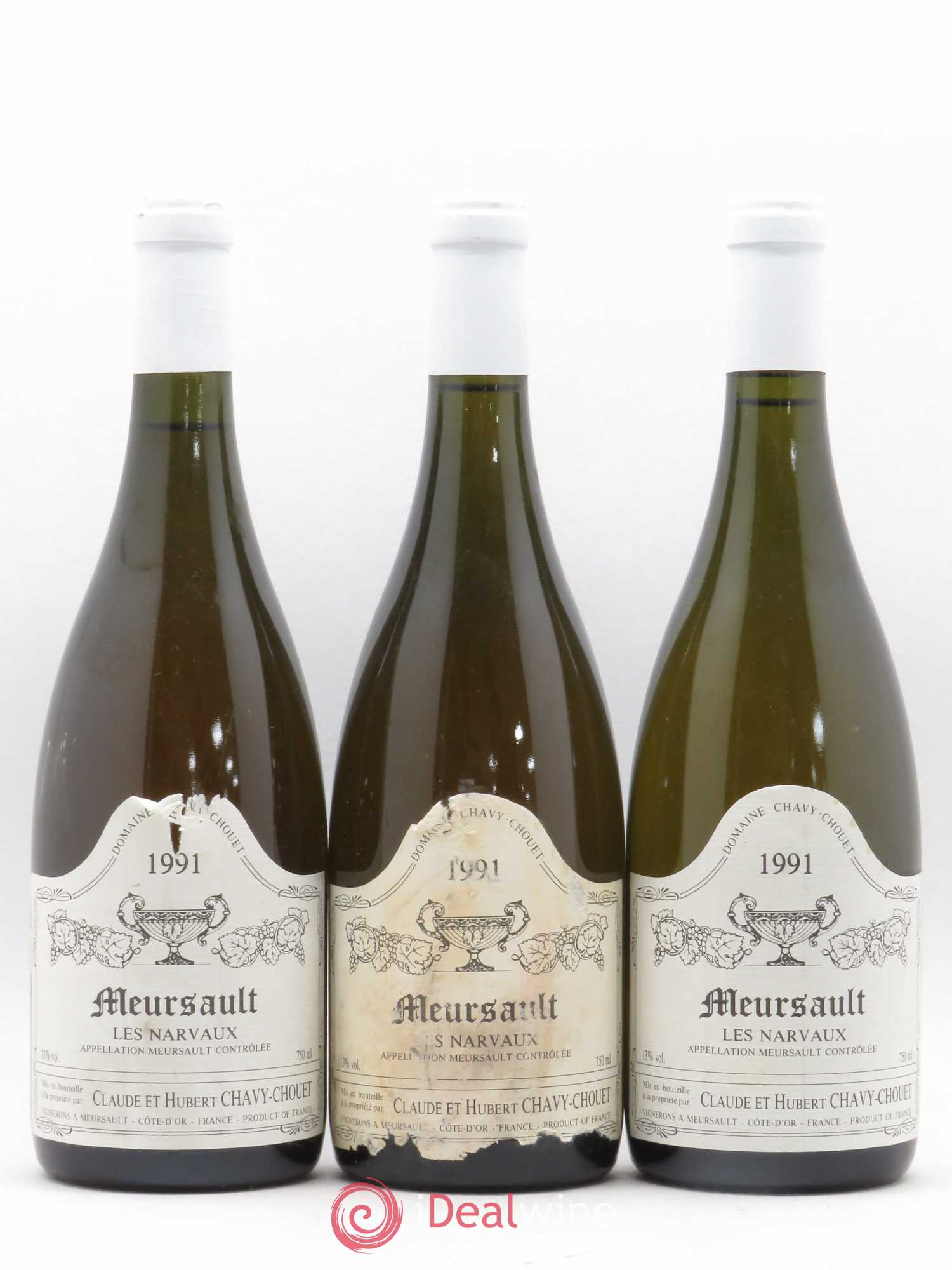 Meursault Les Narvaux Chavy-Chouet 1991 - Lotto di 3 bottiglie - 0