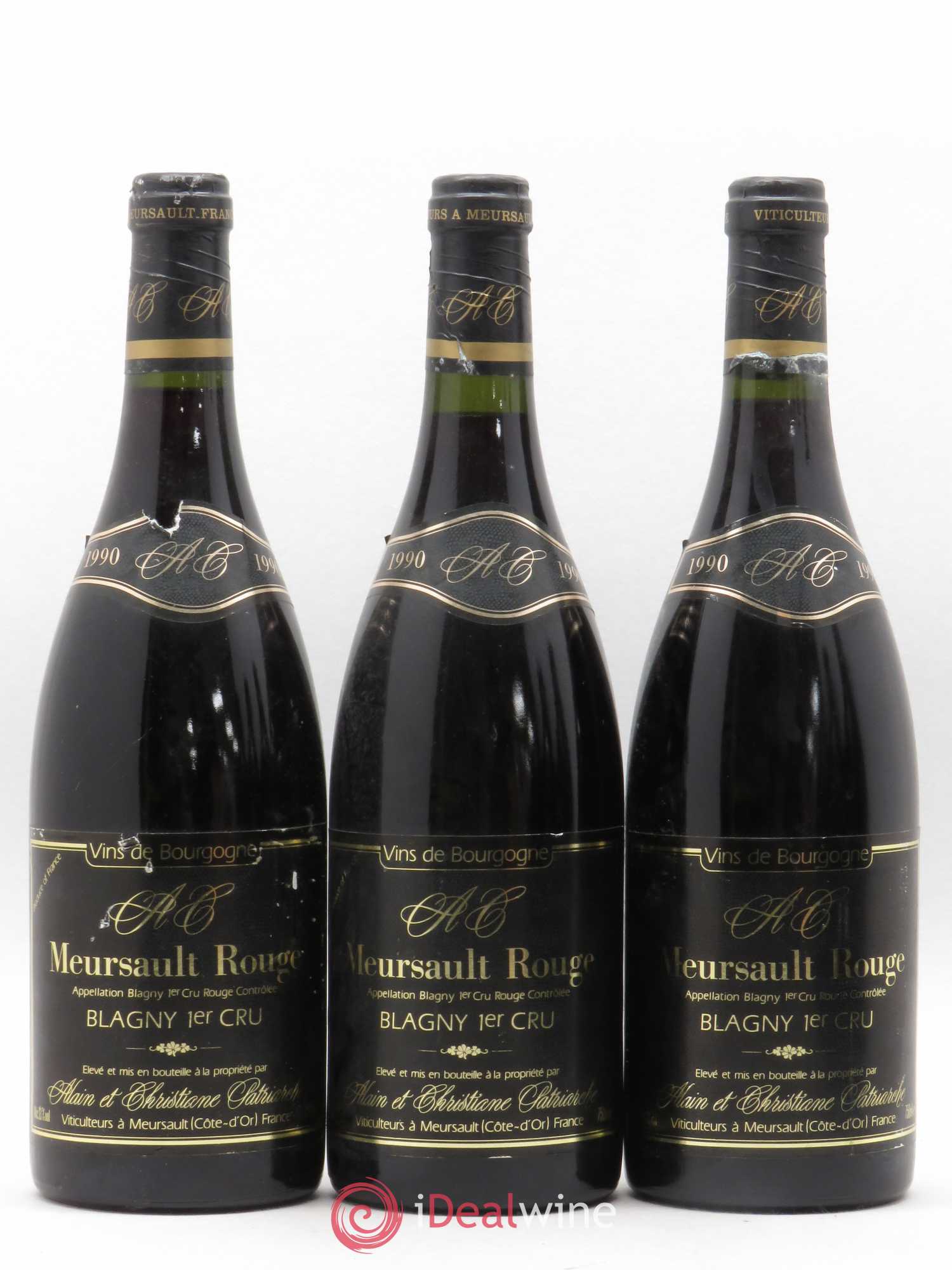 Meursault Blagny Domaine Alain et Christiane Patriarche 1990 - Posten von 6 Flaschen - 1