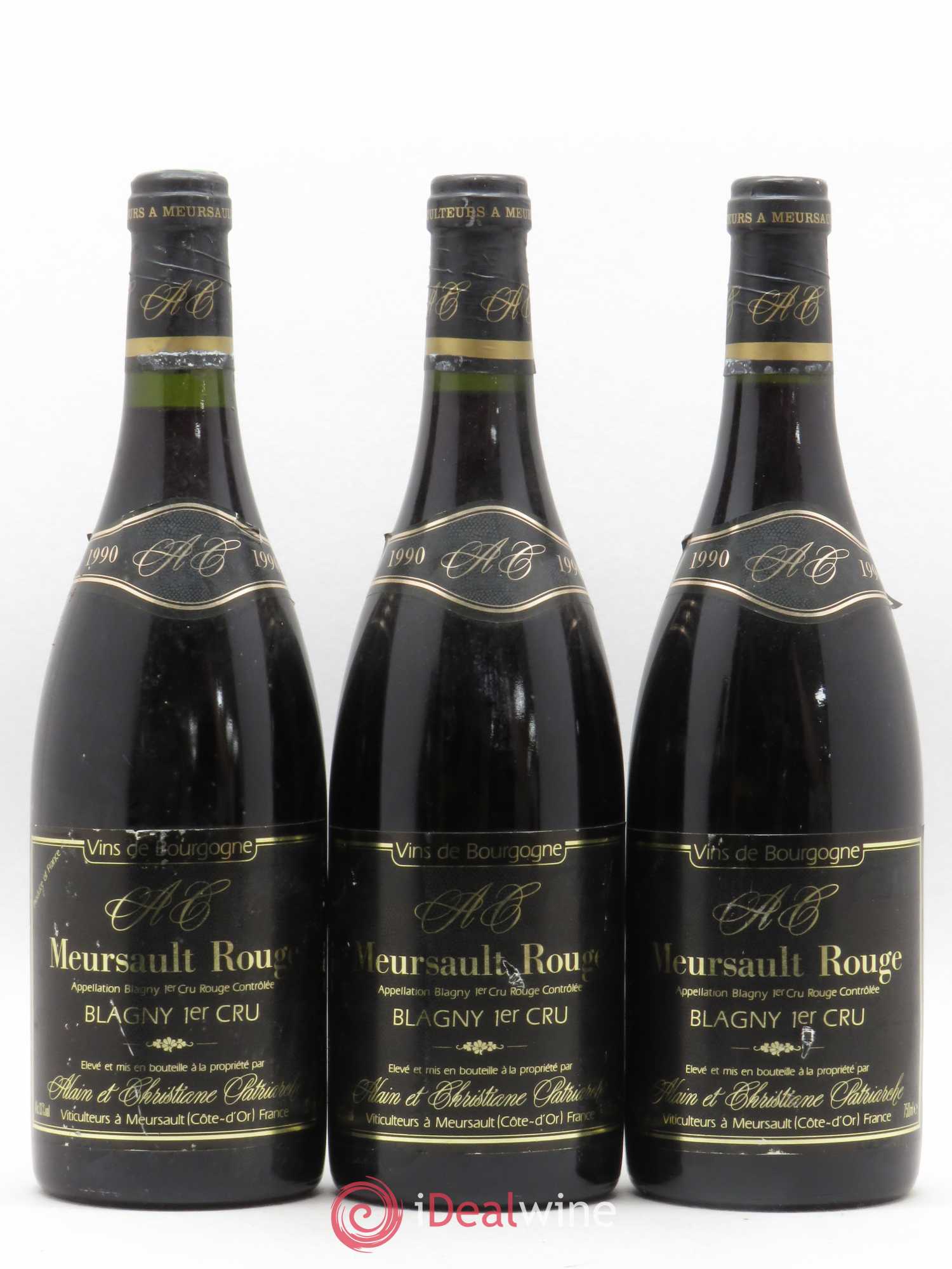 Meursault Blagny Domaine Alain et Christiane Patriarche 1990 - Posten von 6 Flaschen - 2