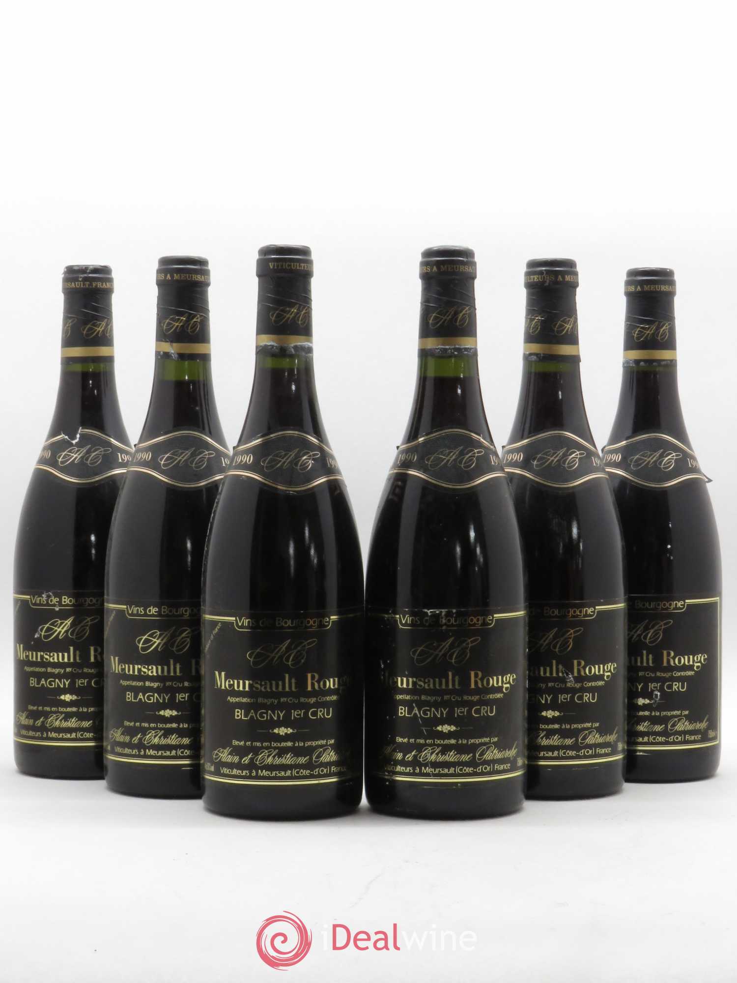 Meursault Blagny Domaine Alain et Christiane Patriarche 1990 - Posten von 6 Flaschen - 0