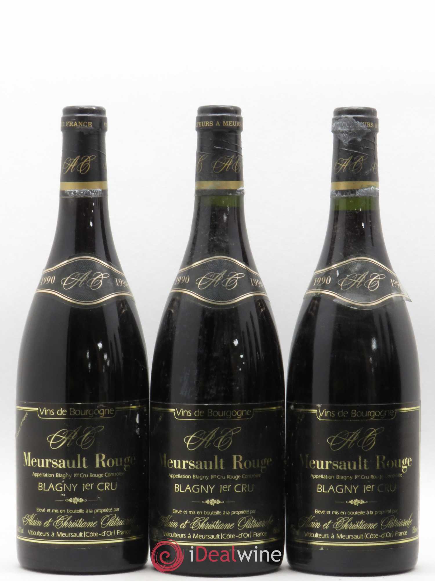 Meursault Blagny Domaine Alain et Christiane Patriarche 1990 - Posten von 6 Flaschen - 1
