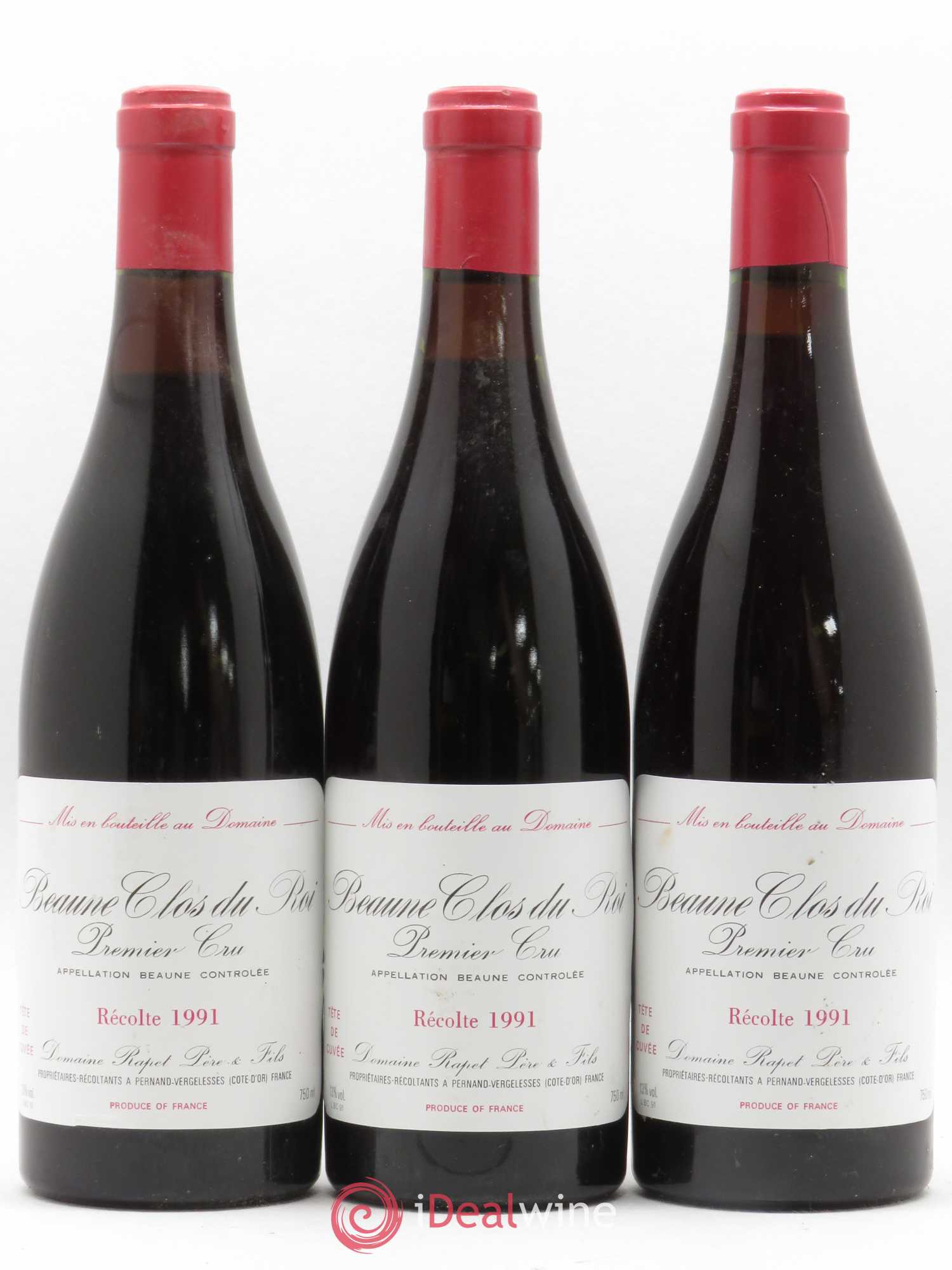Beaune 1er Cru Clos Du Roi Domaine Rapet tête de cuvée 1991 - Posten von 6 Flaschen - 1