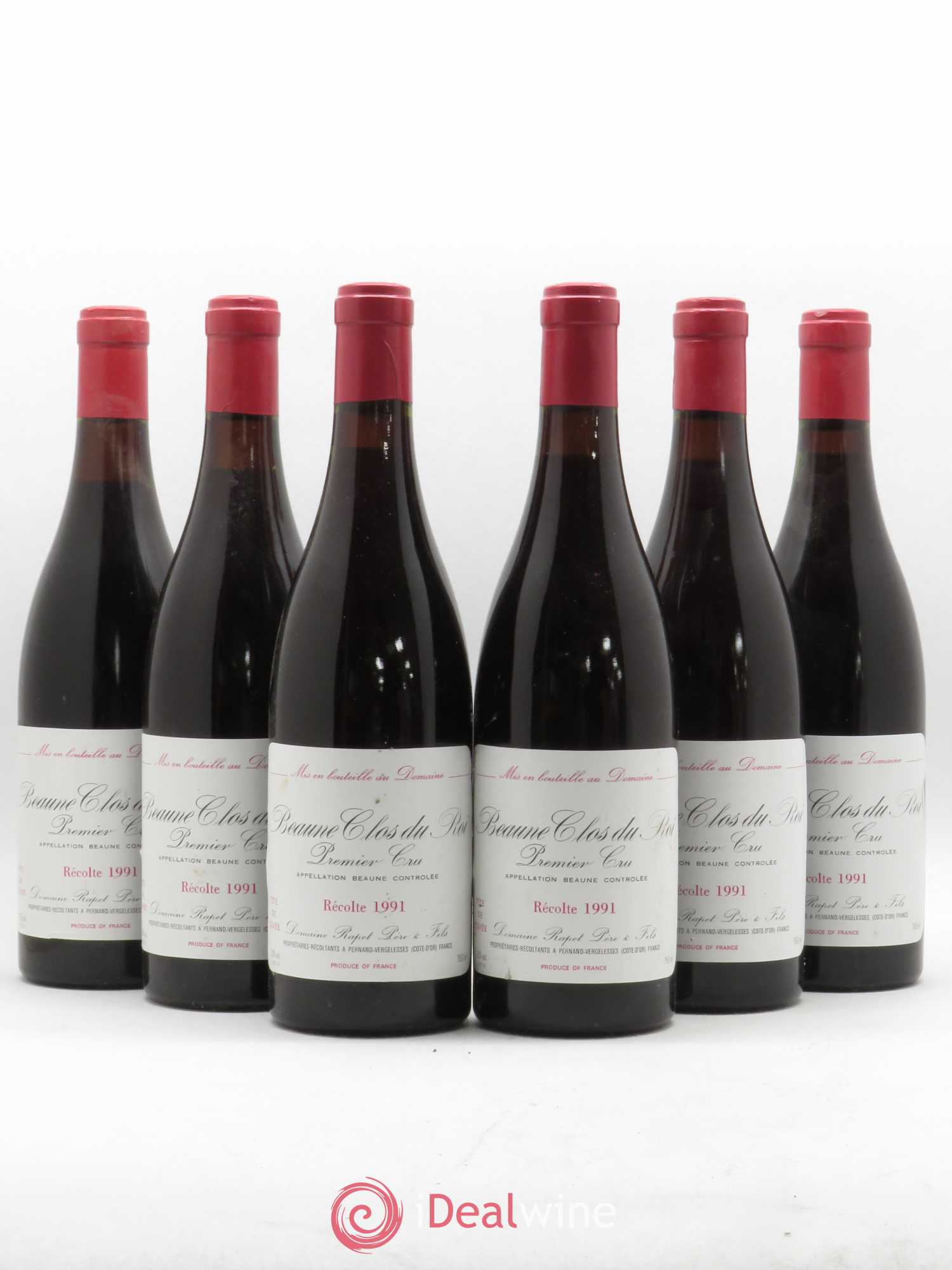 Beaune 1er Cru Clos Du Roi Domaine Rapet tête de cuvée 1991 - Posten von 6 Flaschen - 0