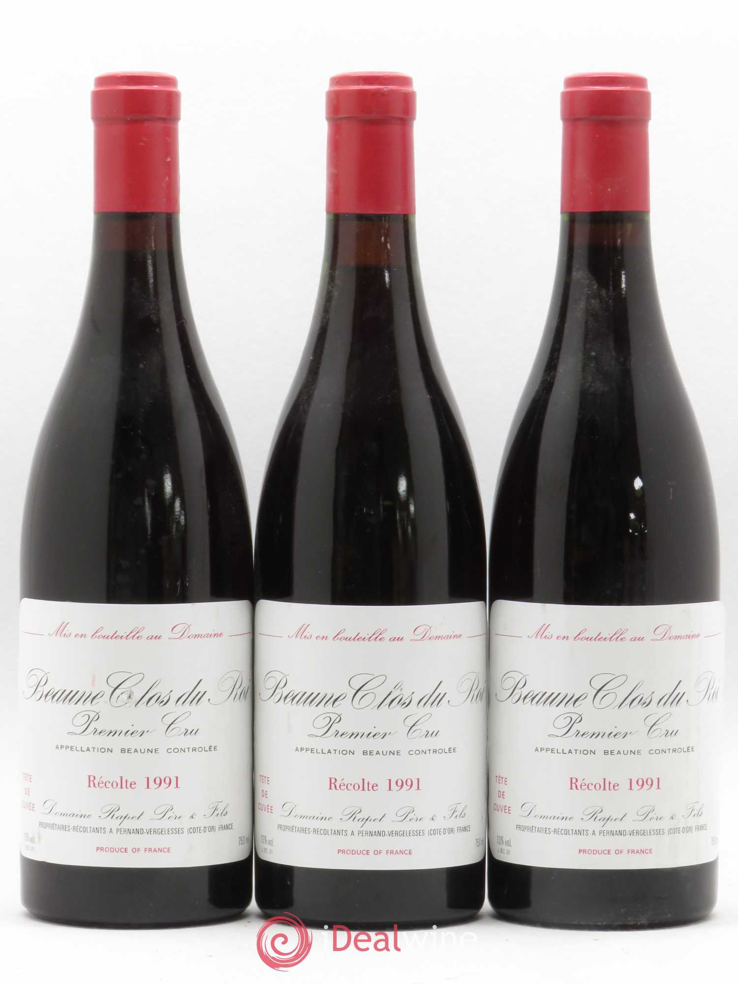 Beaune 1er Cru Clos Du Roi Domaine Rapet tête de cuvée 1991 - Posten von 6 Flaschen - 2
