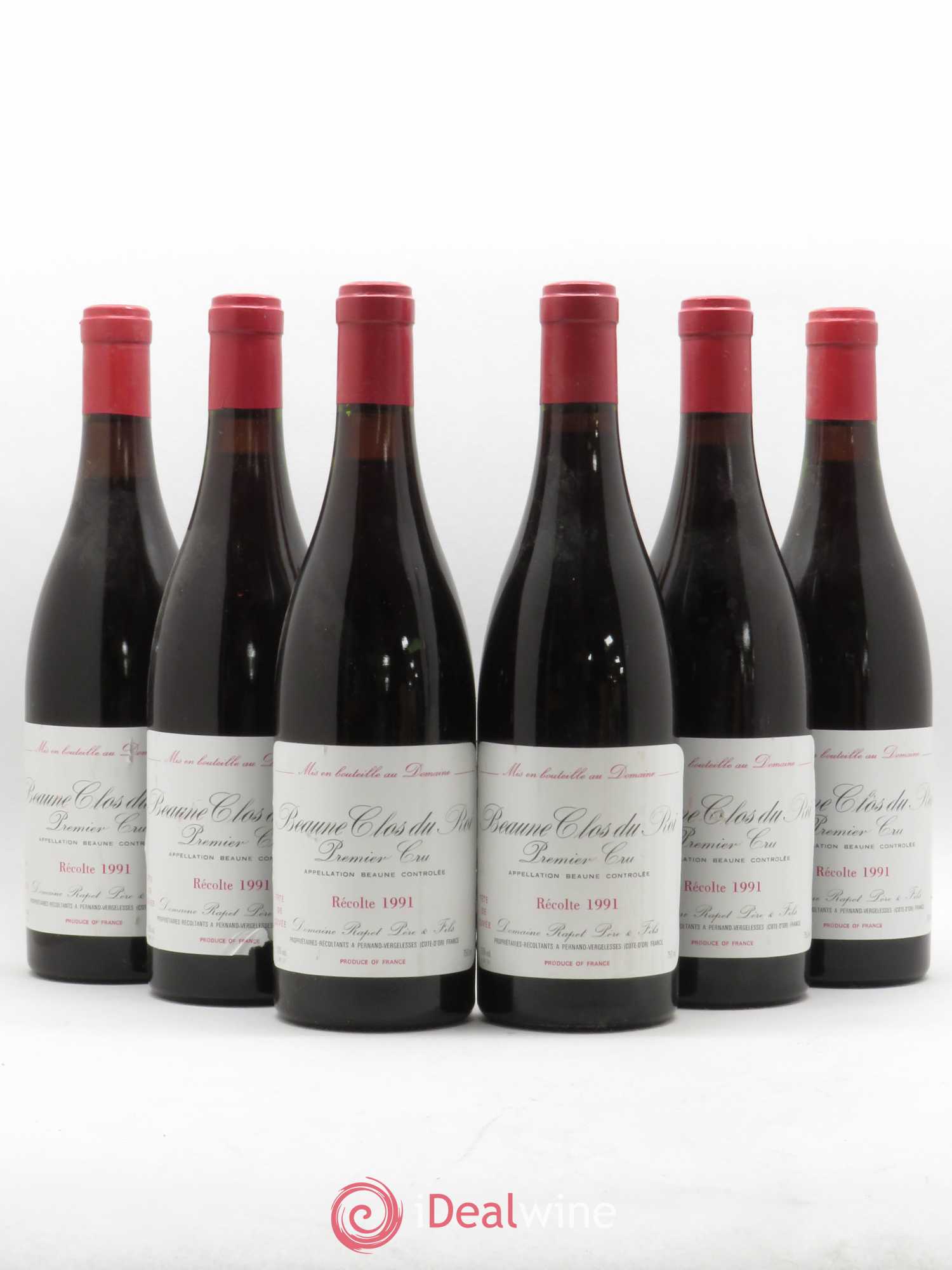 Beaune 1er Cru Clos Du Roi Domaine Rapet tête de cuvée 1991 - Posten von 6 Flaschen - 0