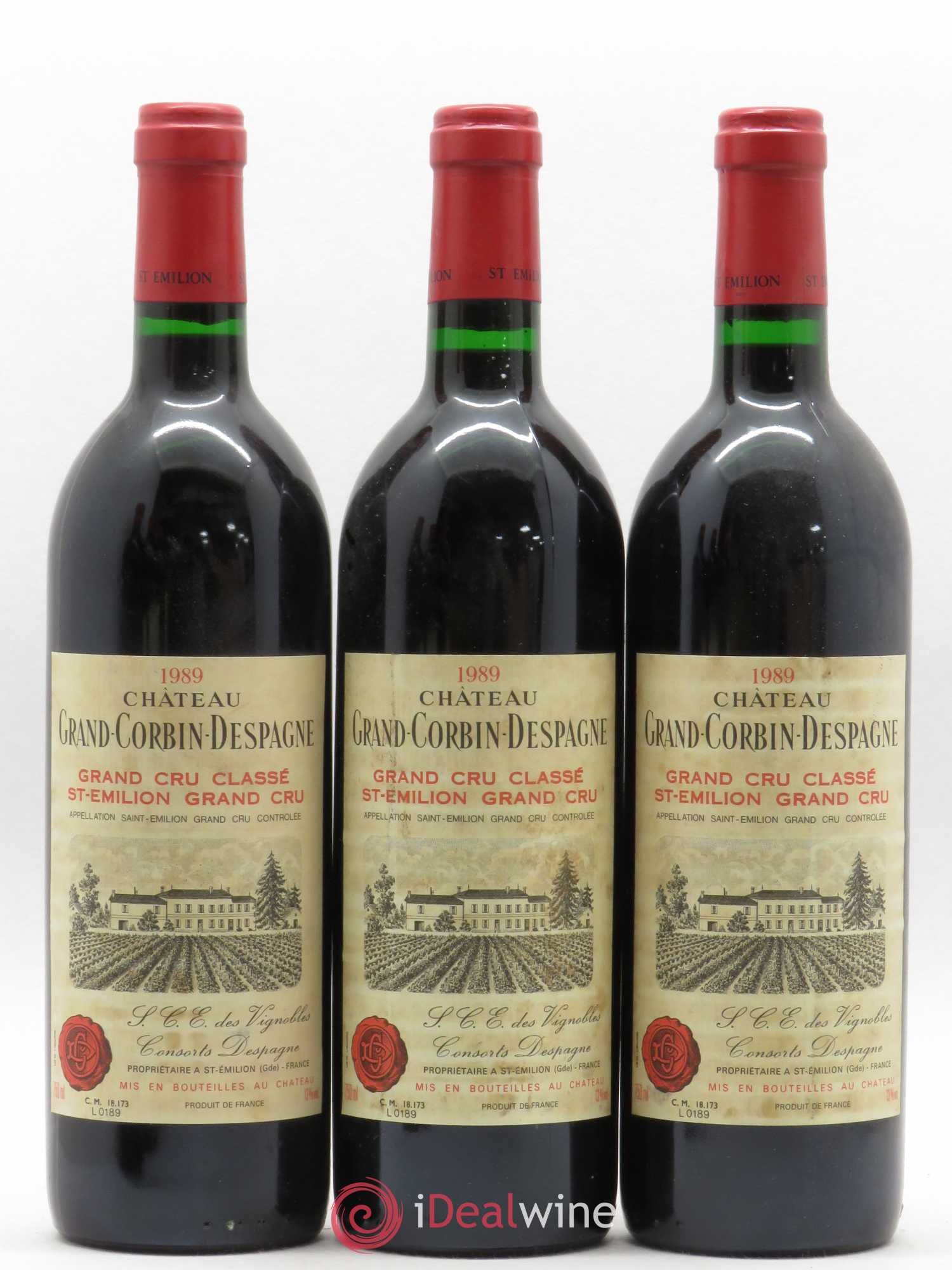 Château Grand Corbin Despagne Grand Cru Classé 1989 - Lot de 12 bouteilles - 2