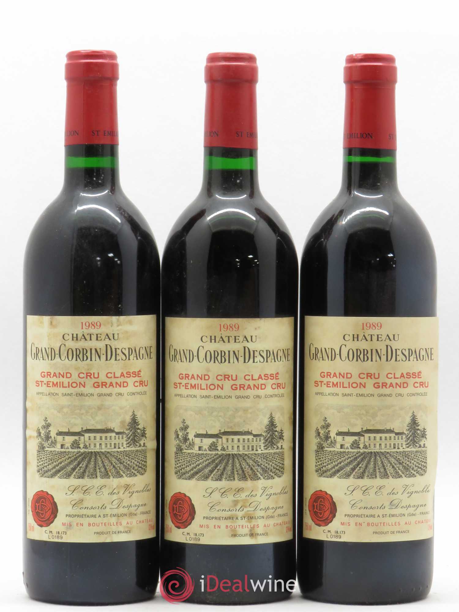 Château Grand Corbin Despagne Grand Cru Classé 1989 - Lot de 12 bouteilles - 3