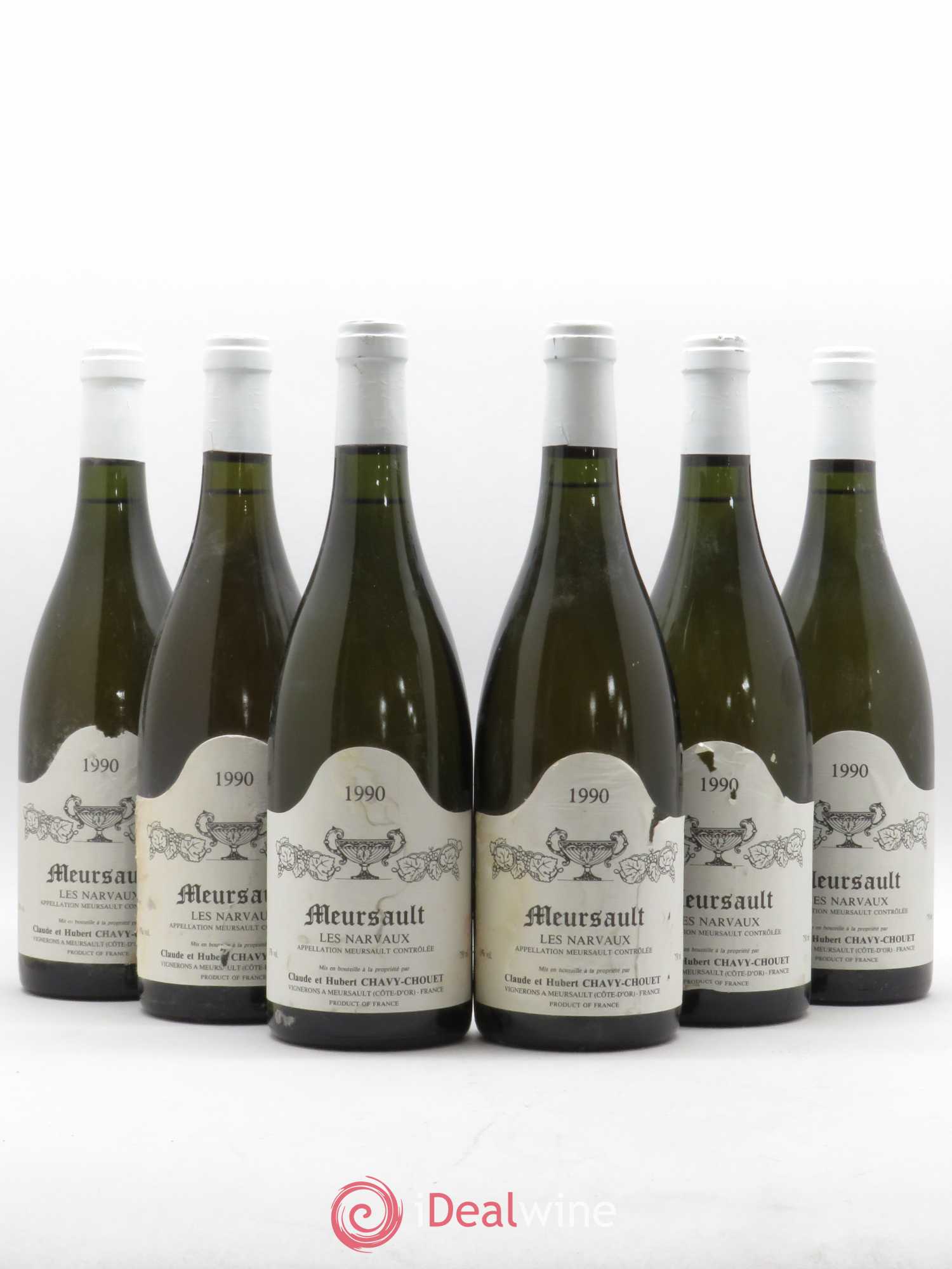Meursault Les Narvaux Chavy-Chouet 1990 - Lot de 6 bouteilles - 0