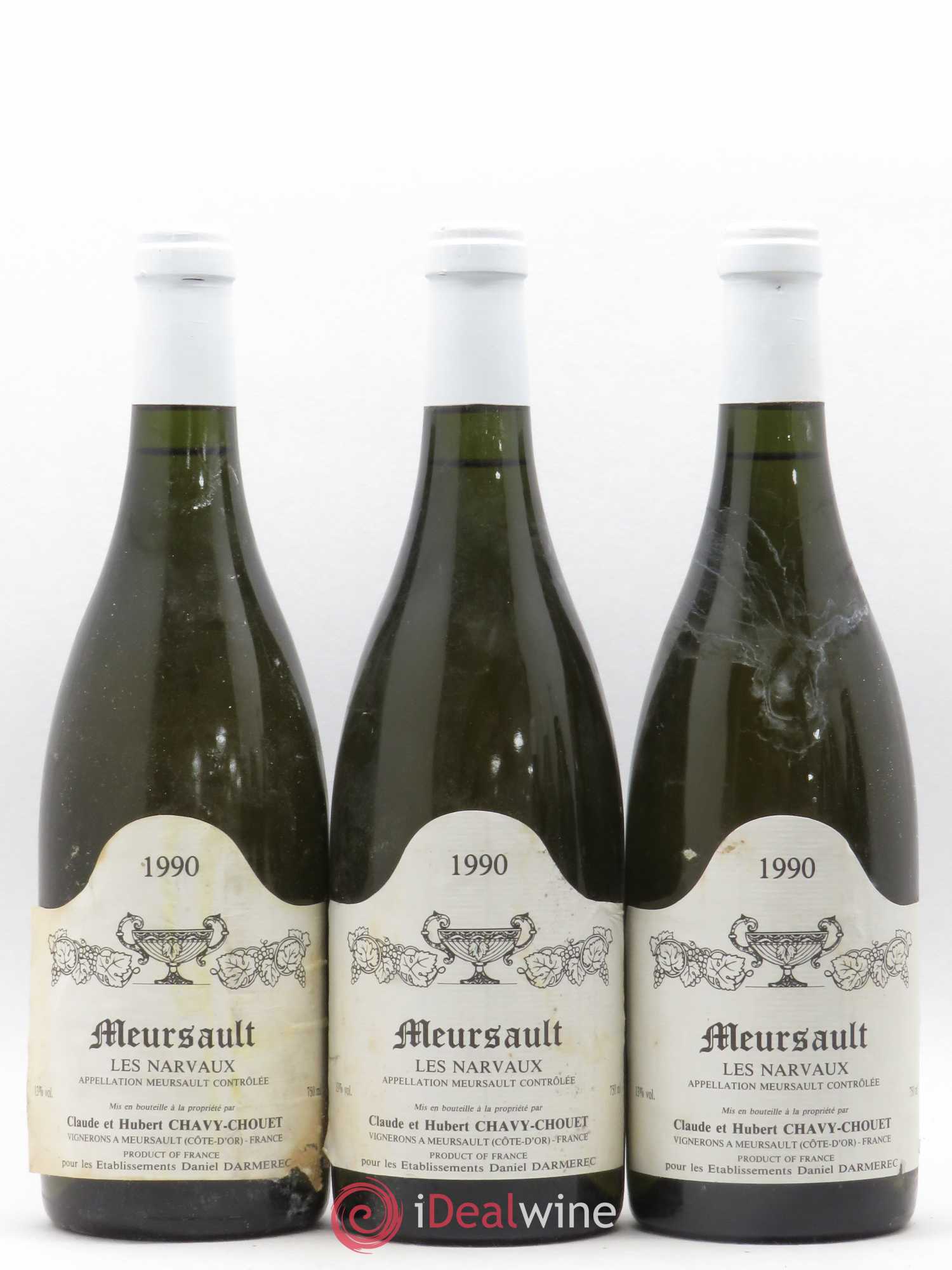 Meursault Les Narvaux Chavy-Chouet 1990 - Lot de 6 bouteilles - 1