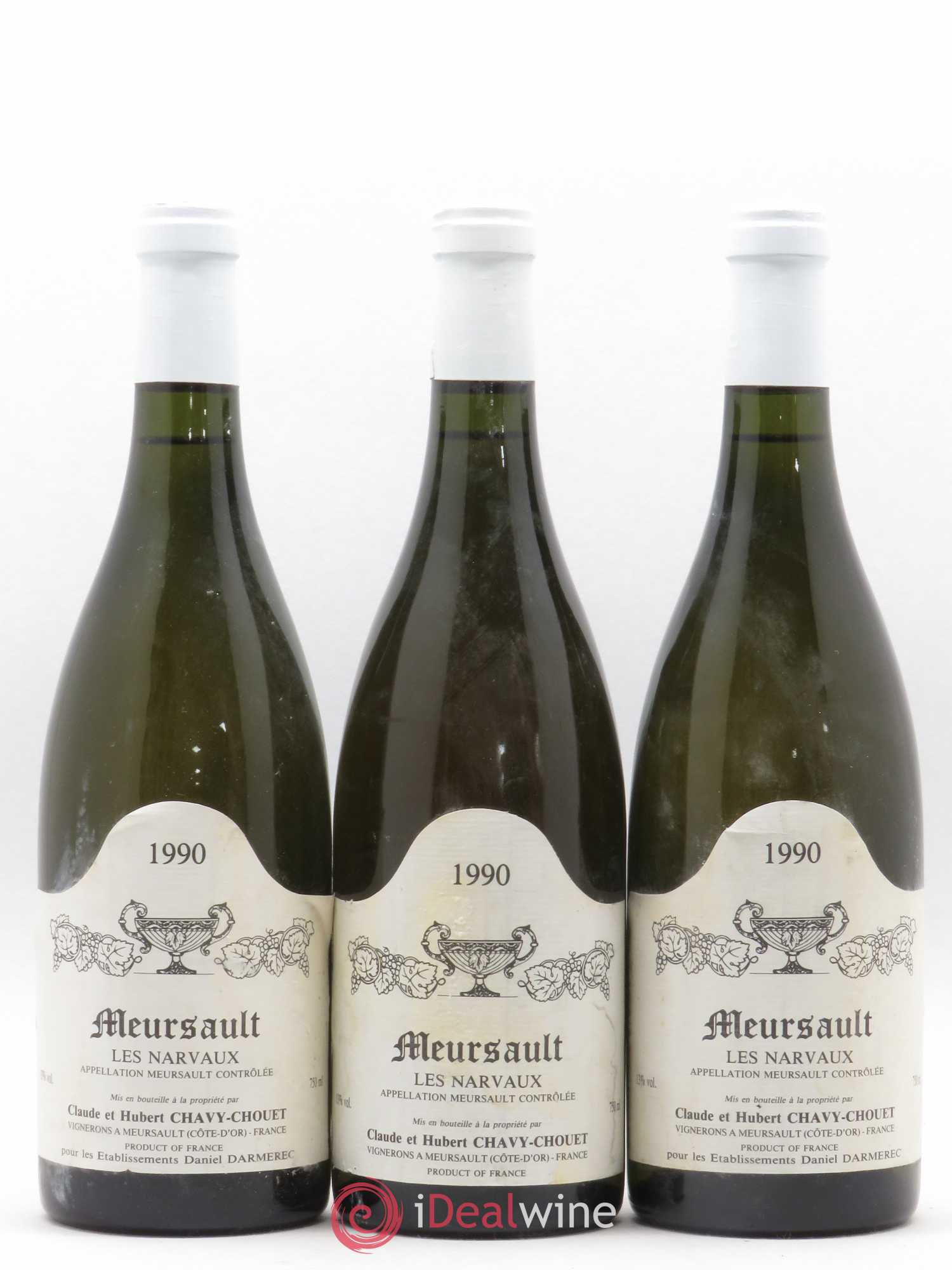 Meursault Les Narvaux Chavy-Chouet 1990 - Lot de 3 bouteilles - 0