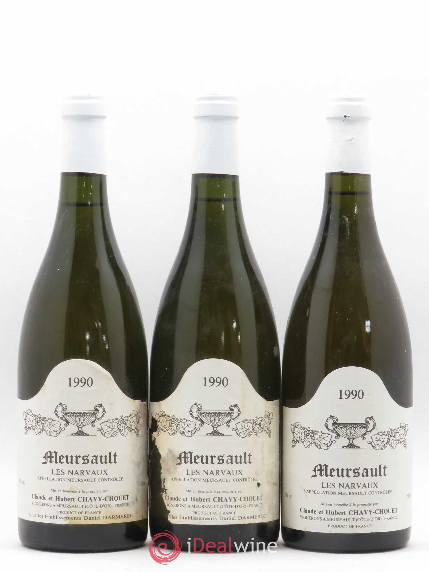 Meursault Les Narvaux Chavy-Chouet 1990 - Lot de 3 bouteilles - 0