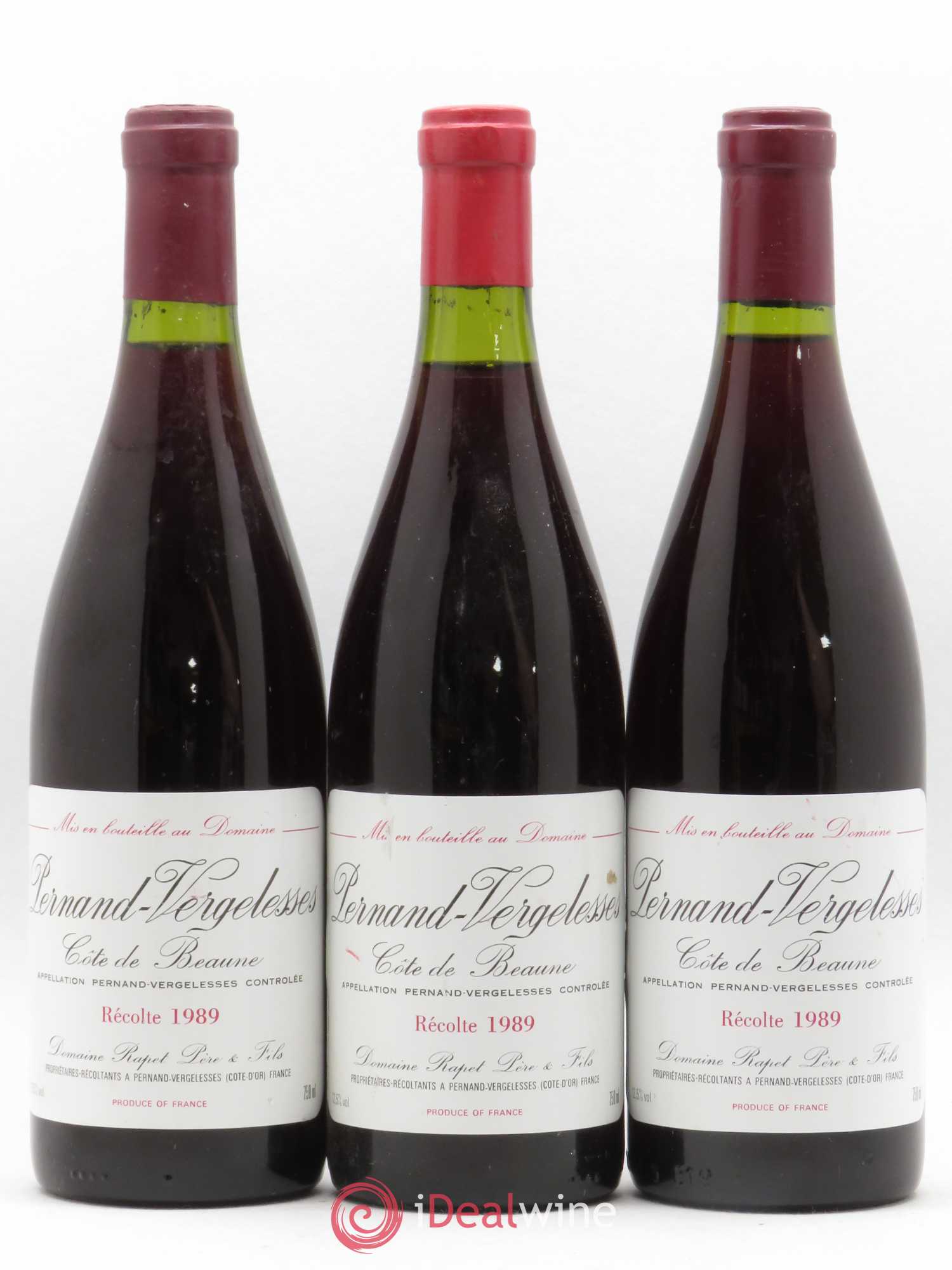 Pernand-Vergelesses Domaine Rapet 1989 - Lot de 6 bouteilles - 1