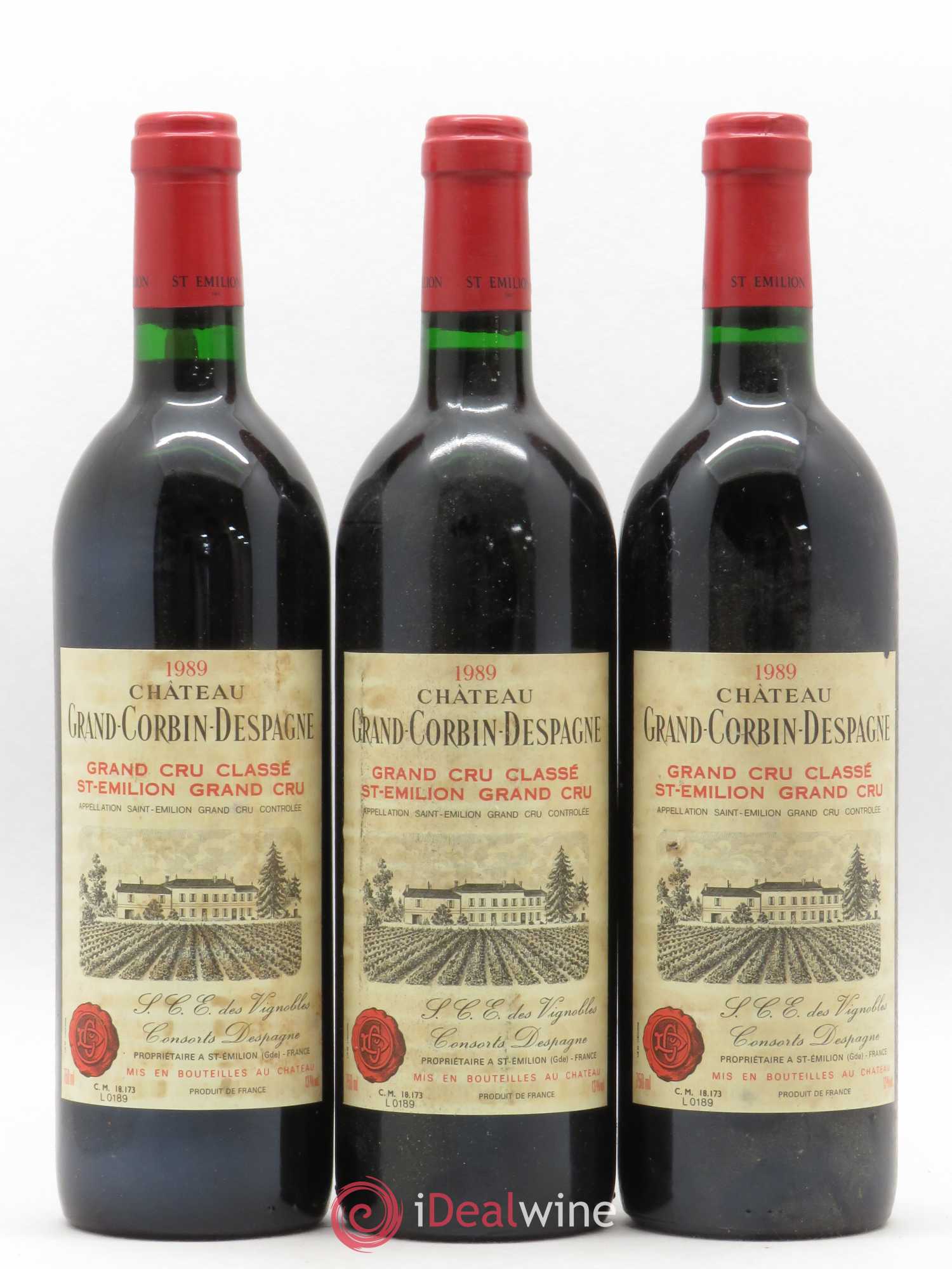 Château Grand Corbin Despagne Grand Cru Classé 1989 - Lot de 6 bouteilles - 2