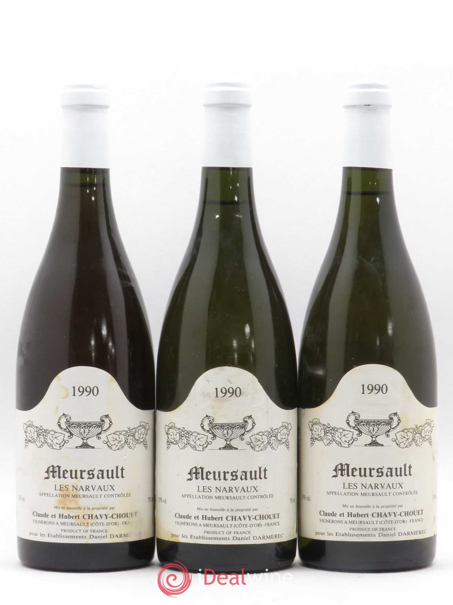 Meursault Les Narvaux Chavy-Chouet 1990 - Lot de 3 bouteilles - 0