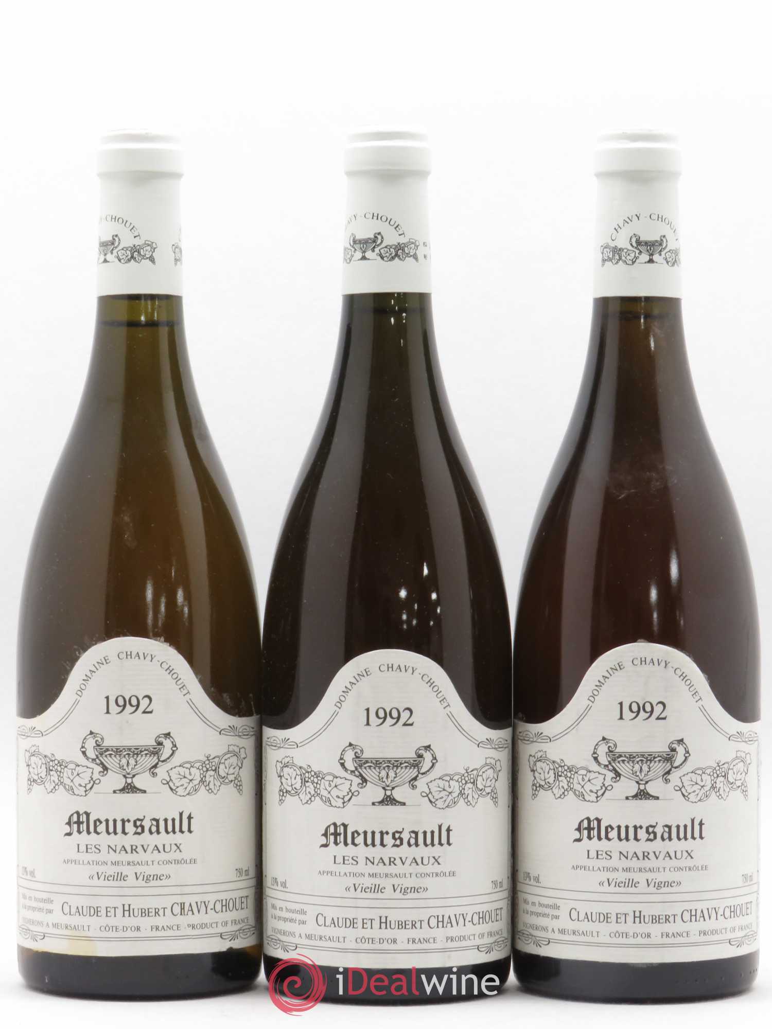 Meursault Les Narvaux Chavy-Chouet Vieilles vignes 1992 - Lot de 6 bouteilles - 1