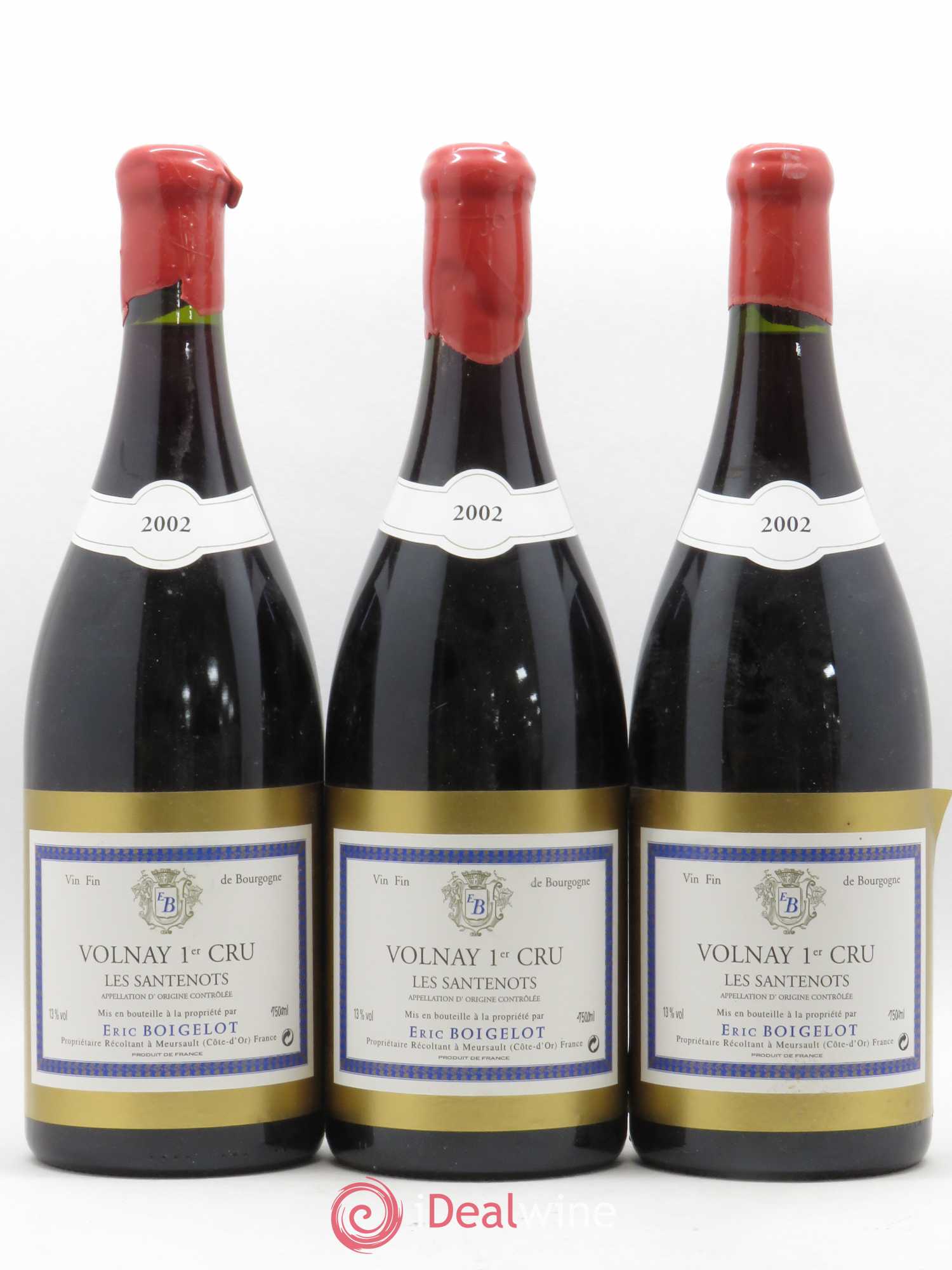 Volnay 1er Cru Les Santenots Boigelot 2002 - Posten von 3 Magnum - 0