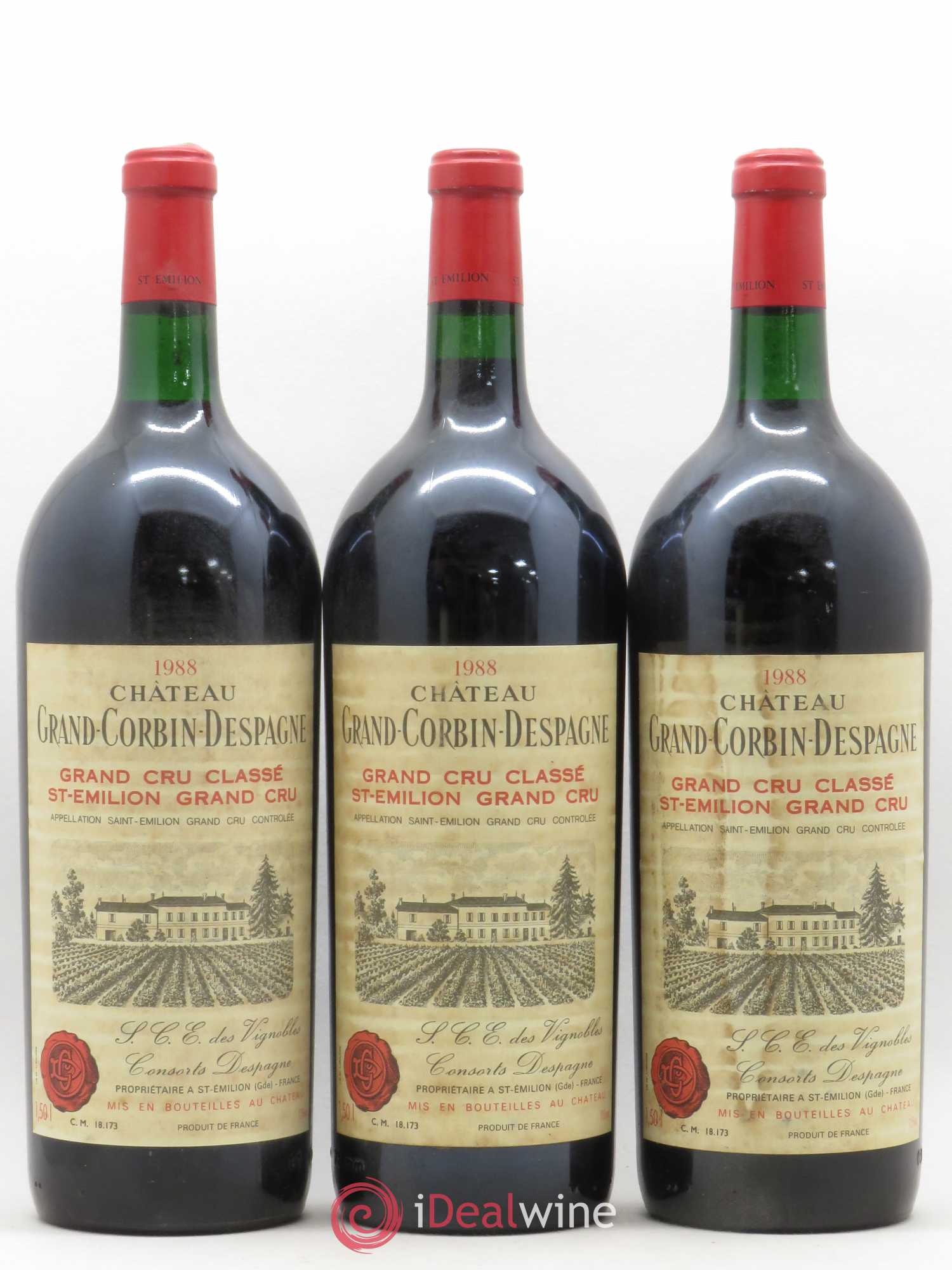 Château Grand Corbin Despagne Grand Cru Classé 1988 - Lot de 6 magnums - 2