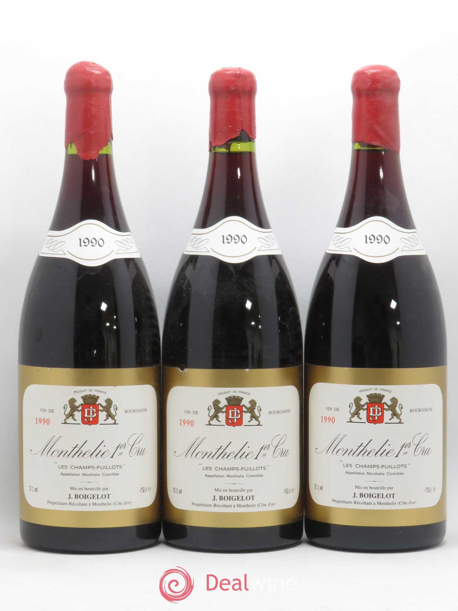 Monthélie 1er Cru Sur Les Champs Fuillots Jean Boigelot 1990 - Posten von 3 Magnum - 0