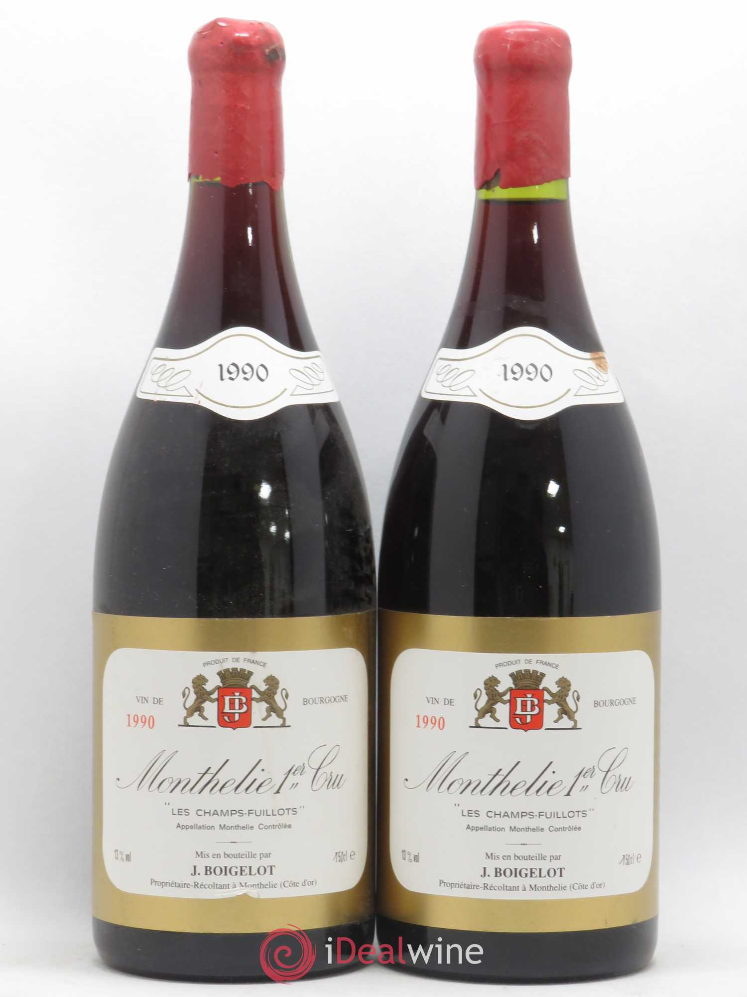 Monthélie 1er Cru Sur Les Champs Fuillots Jean Boigelot 1990 - Posten von 2 Magnum - 0