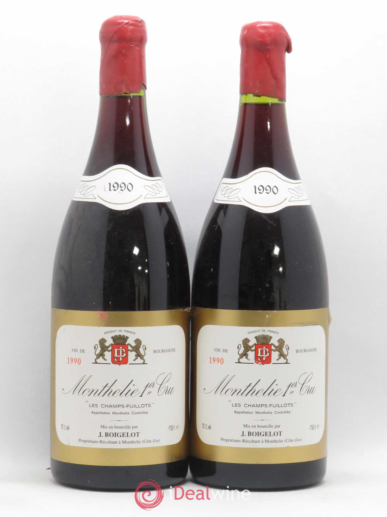 Monthélie 1er Cru Sur Les Champs Fuillots Jean Boigelot 1990 - Posten von 2 Magnum - 0