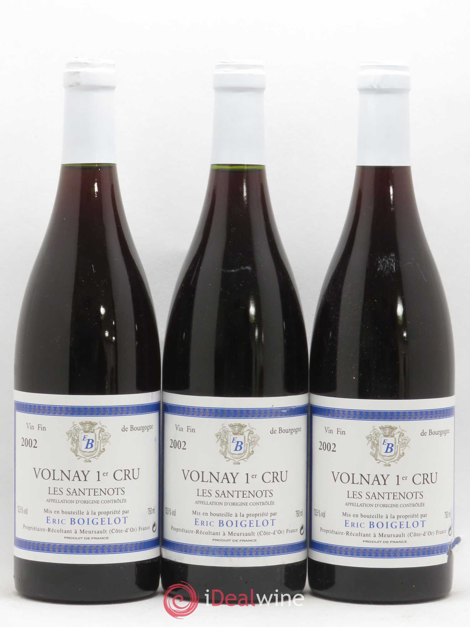 Volnay 1er Cru Les Santenots Eric Boigelot 2002 - Posten von 3 Flaschen - 0