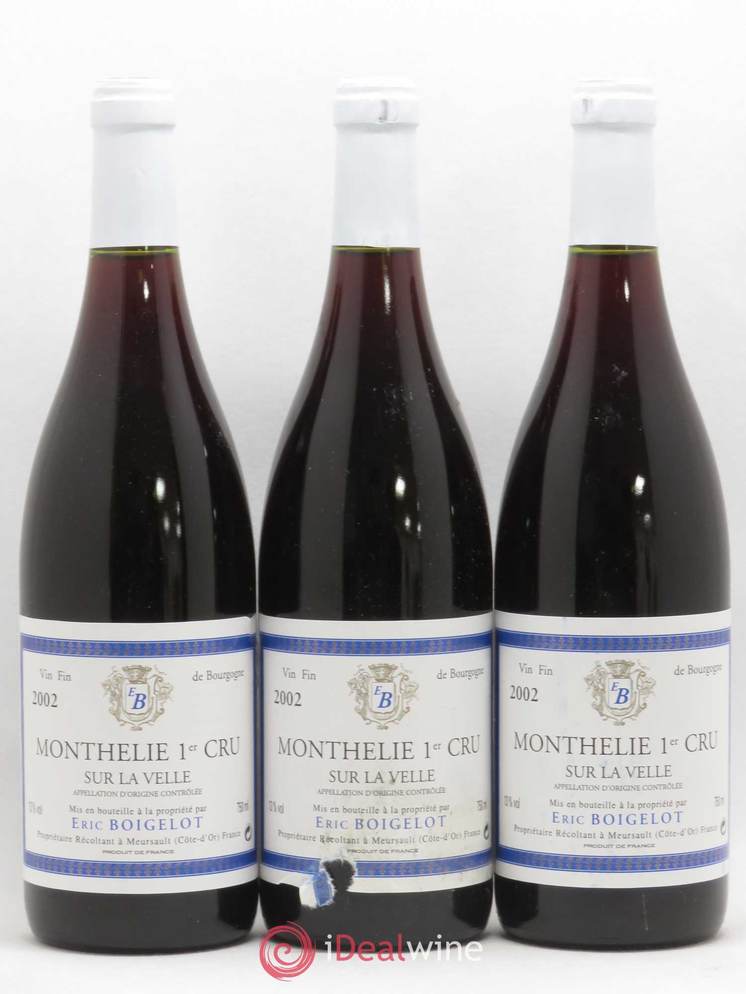 Monthélie 1er Cru Sur la Velle Eric Boigelot 2002 - Posten von 3 Flaschen - 0