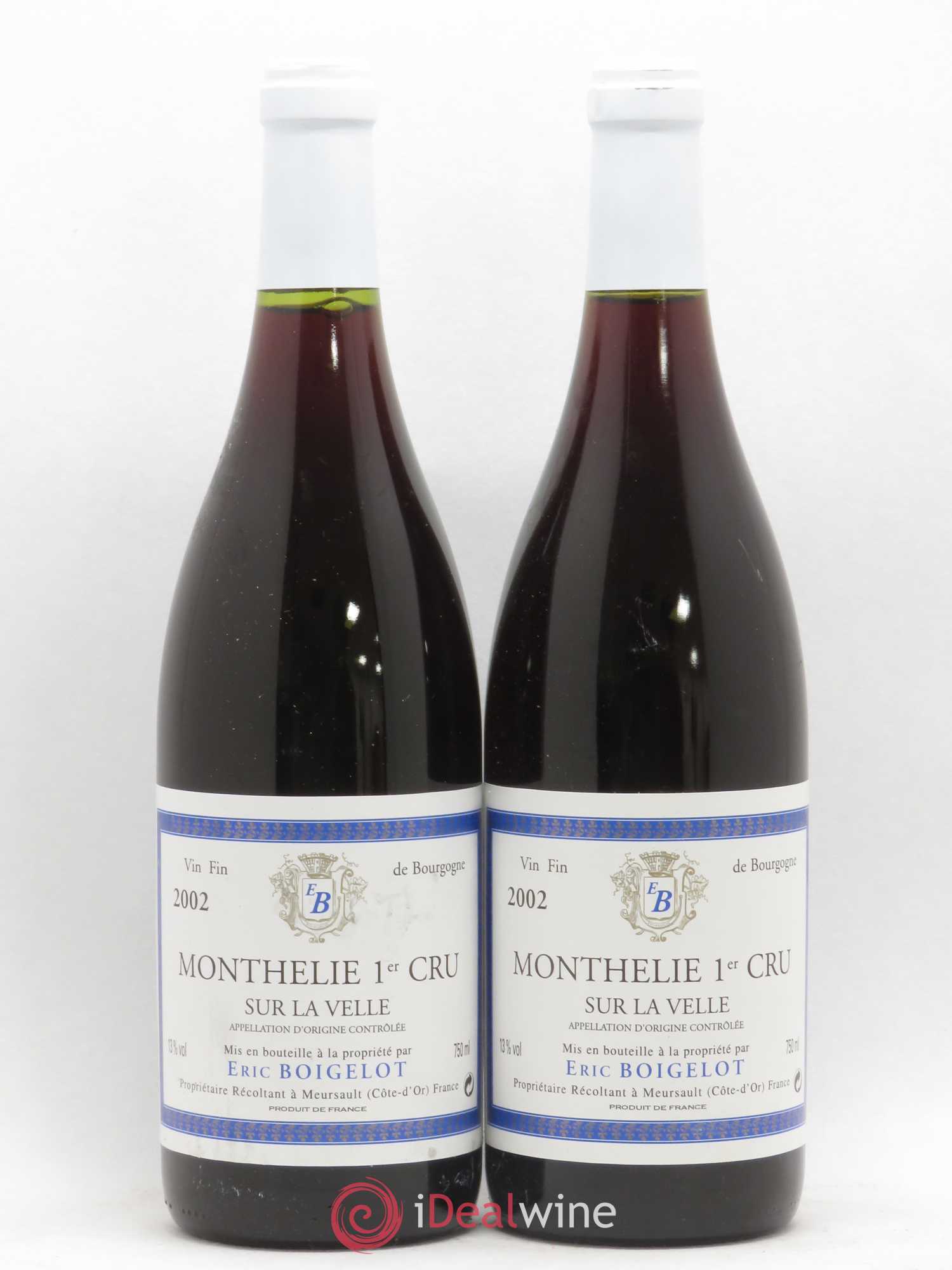 Monthélie 1er Cru Sur la Velle Eric Boigelot 2002 - Posten von 2 Flaschen - 0