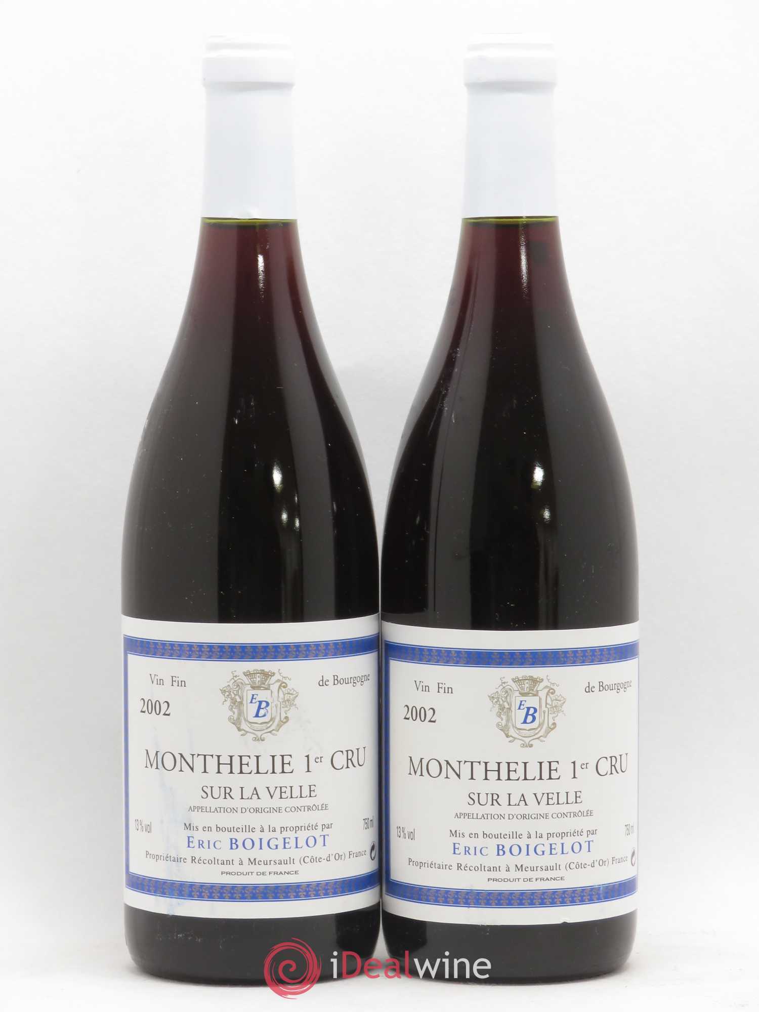 Monthélie 1er Cru Sur la Velle Eric Boigelot 2002 - Posten von 2 Flaschen - 0