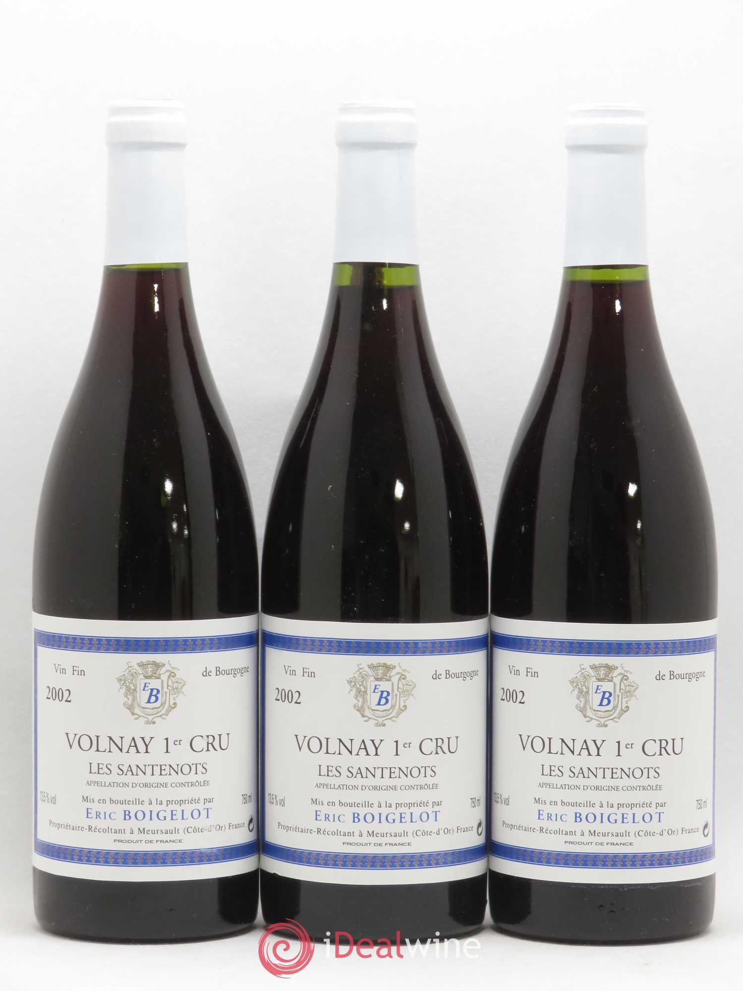 Volnay 1er Cru Les Santenots Eric Boigelot 2002 - Posten von 6 Flaschen - 2