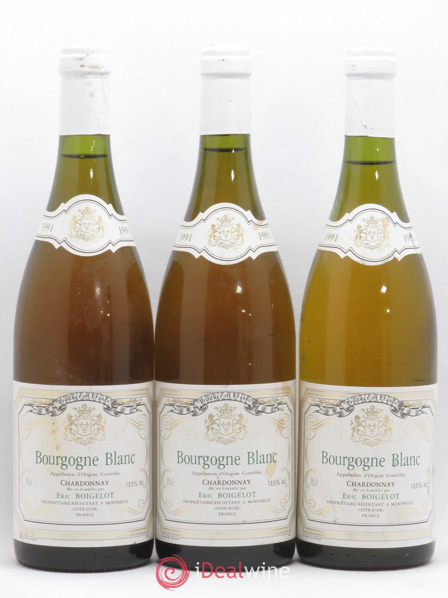 Bourgogne Chardonnay Eric Boigelot 1991 - Posten von 3 Flaschen - 0