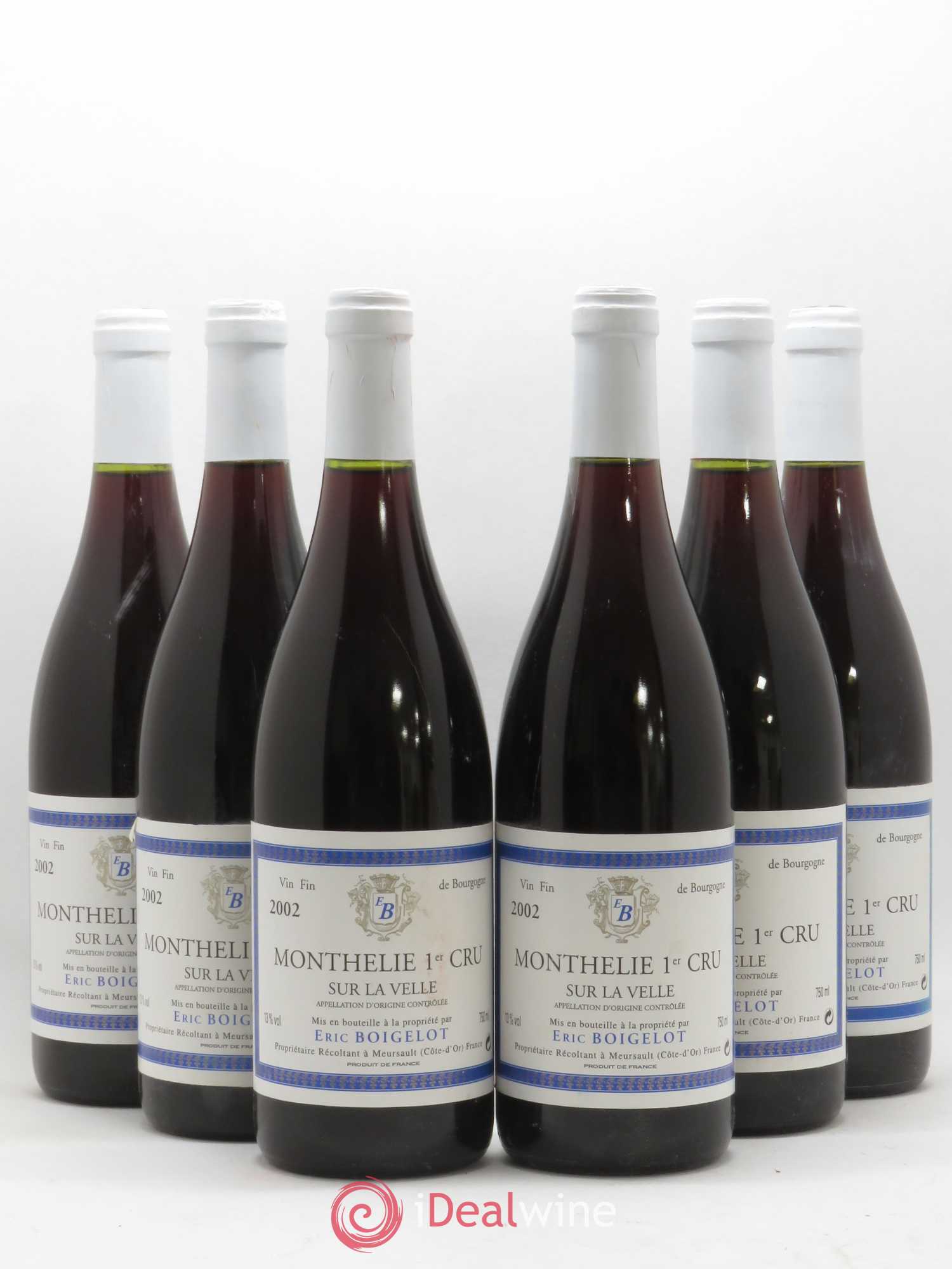 Monthélie 1er Cru Sur la Velle Eric Boigelot 2002 - Posten von 6 Flaschen - 0
