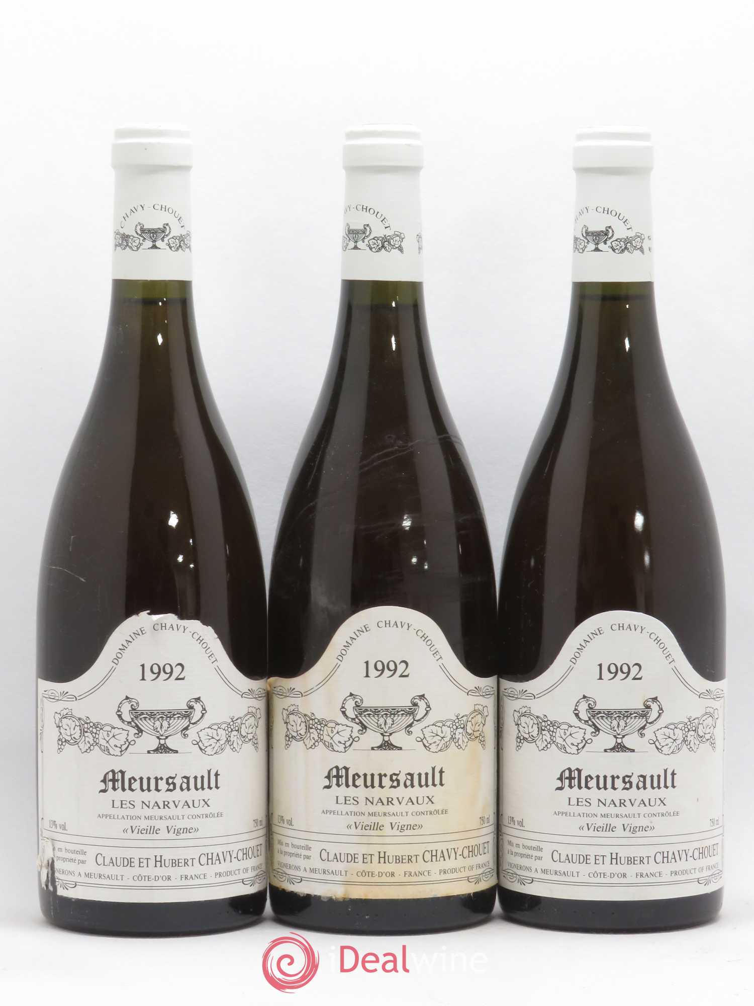 Meursault Les Narvaux Chavy-Chouet Vieilles vignes 1992 - Lot de 6 bouteilles - 1