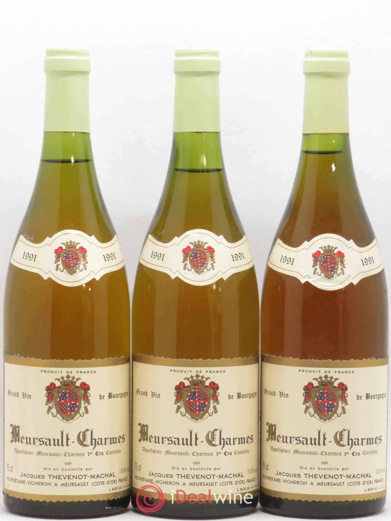 Meursault 1er Cru Charmes Jacques Thevenot-Machal 1991 - Posten von 6 Flaschen - 2