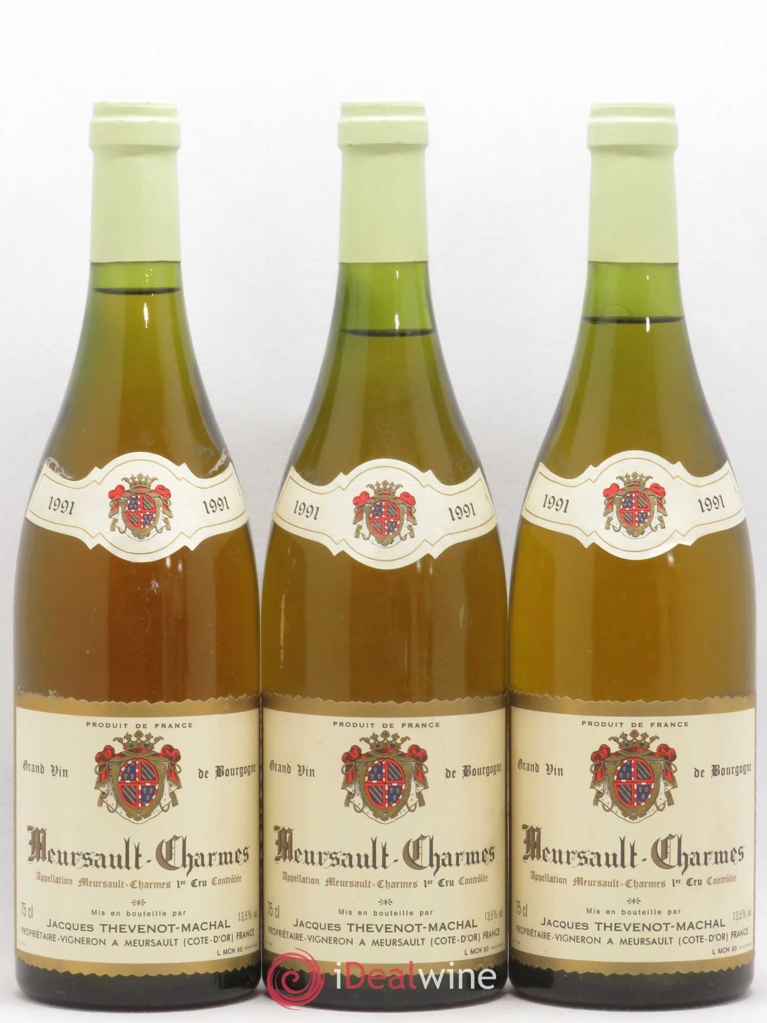 Meursault 1er Cru Charmes Jacques Thevenot-Machal 1991 - Posten von 6 Flaschen - 2