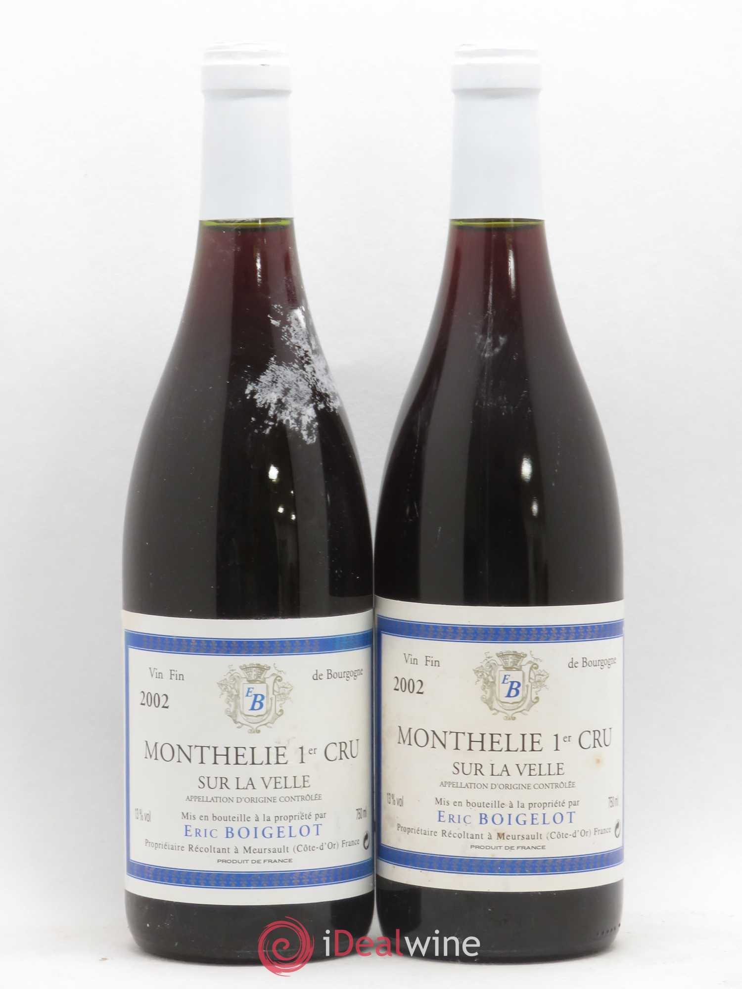 Monthélie 1er Cru Sur la Velle Eric Boigelot 2002 - Posten von 2 Flaschen - 0