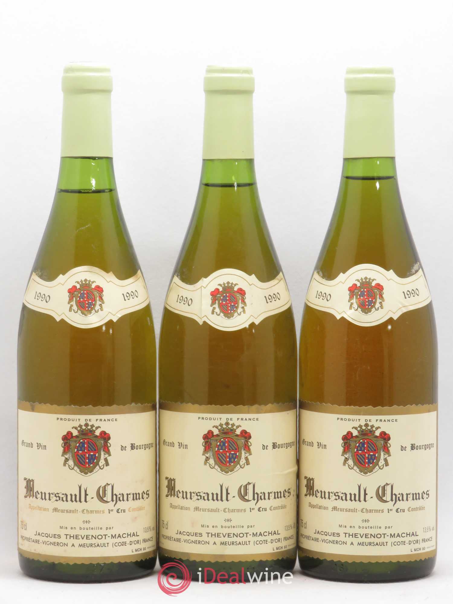 Meursault 1er Cru Charmes Jacques Thevenot-Machal 1990 - Posten von 6 Flaschen - 2