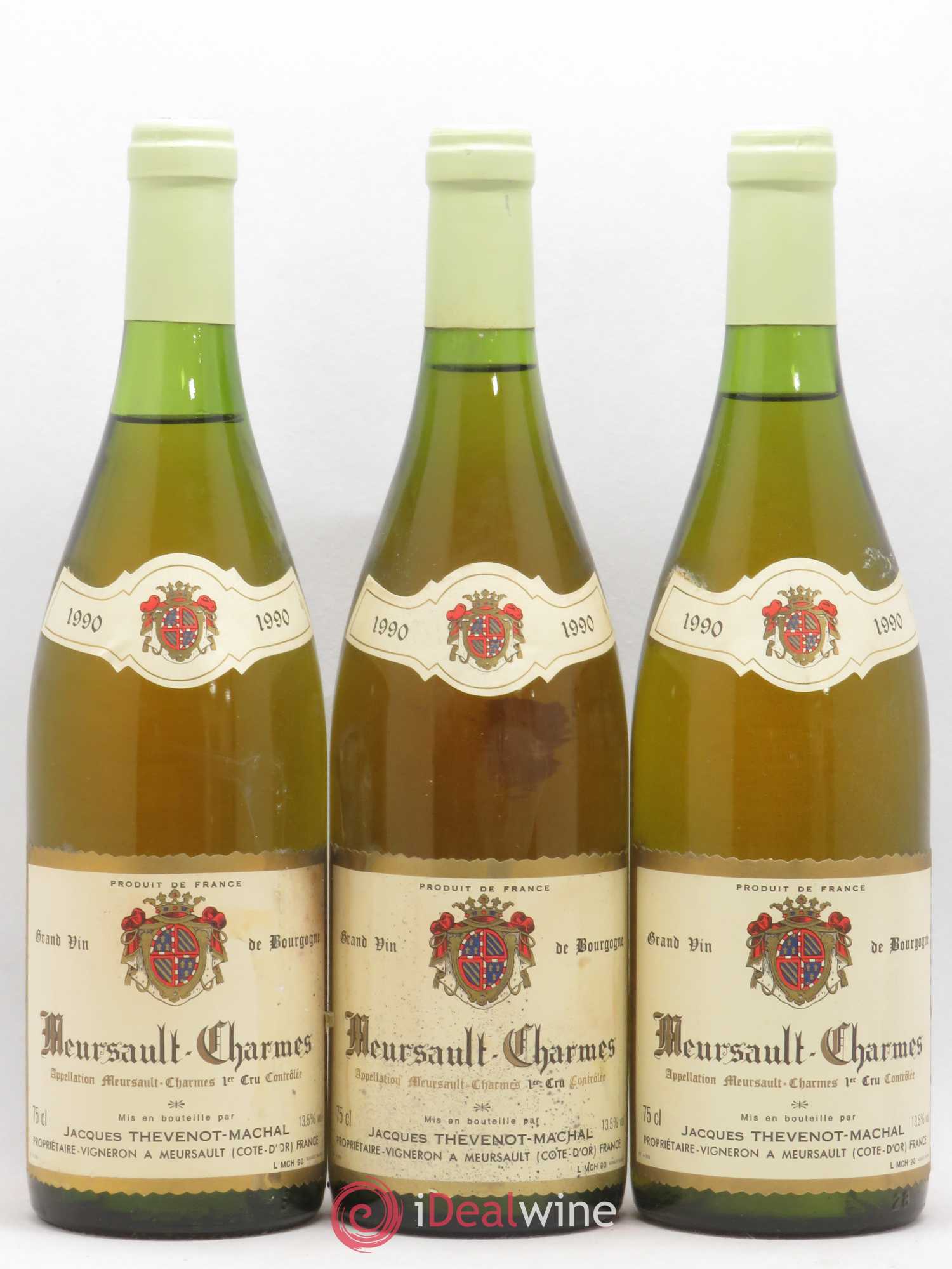 Meursault 1er Cru Charmes Jacques Thevenot-Machal 1990 - Posten von 6 Flaschen - 2